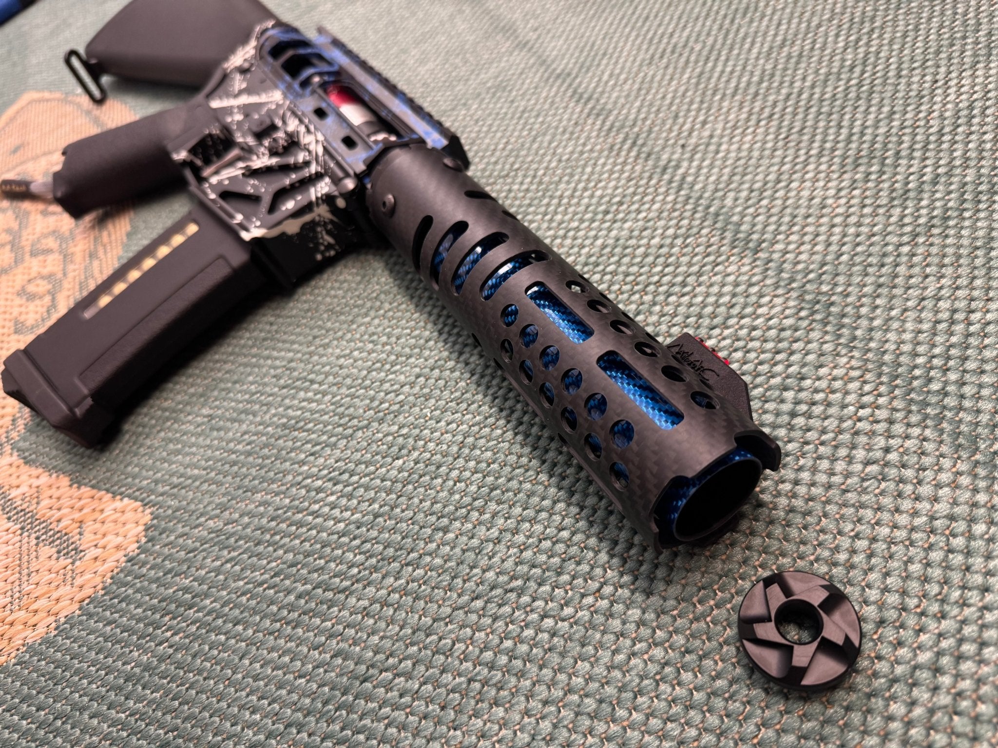 KA Tech MAC Airtac Polarstars F2 AR8 HPA M4 Stuby Type 1 Skeletonized Cerakote Splatter - KA Tech Airsoft - Polarstar F2