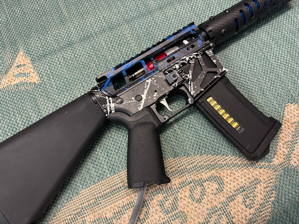 KA Tech MAC Airtac Polarstars F2 AR8 HPA M4 Stuby Type 1 Skeletonized Cerakote Splatter - KA Tech Airsoft - Polarstar F2