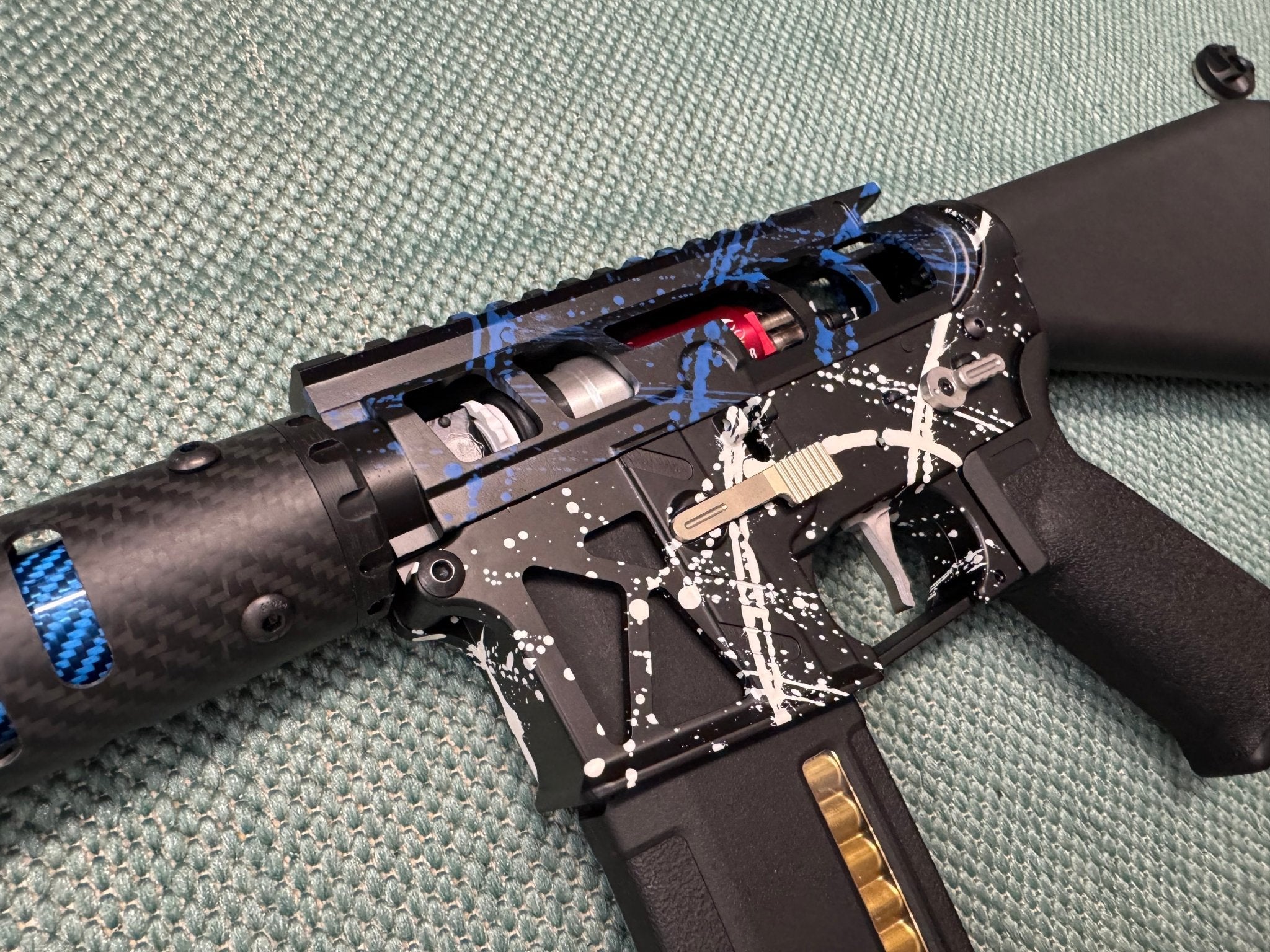 KA Tech MAC Airtac Polarstars F2 AR8 HPA M4 Stuby Type 1 Skeletonized Cerakote Splatter - KA Tech Airsoft - Polarstar F2