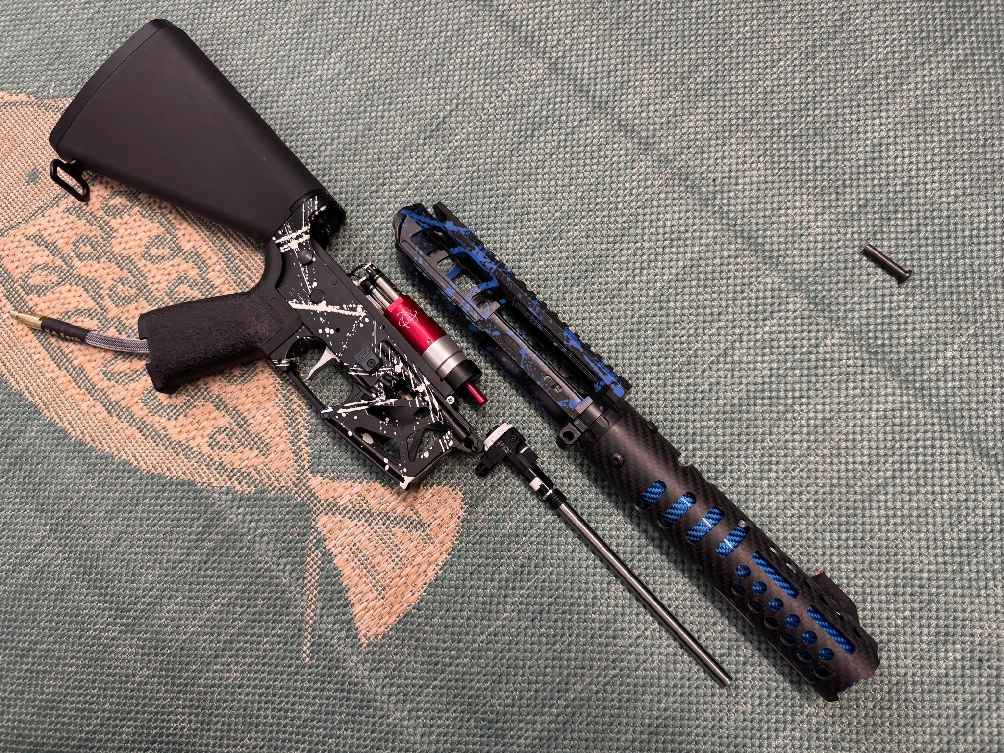 KA Tech MAC Airtac Polarstars F2 AR8 HPA M4 Stuby Type 1 Skeletonized Cerakote Splatter - KA Tech Airsoft - Polarstar F2
