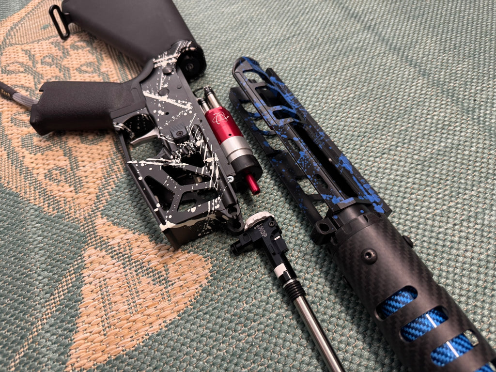 KA Tech MAC Airtac Polarstars F2 AR8 HPA M4 Stuby Type 1 Skeletonized Cerakote Splatter - KA Tech Airsoft - Polarstar F2