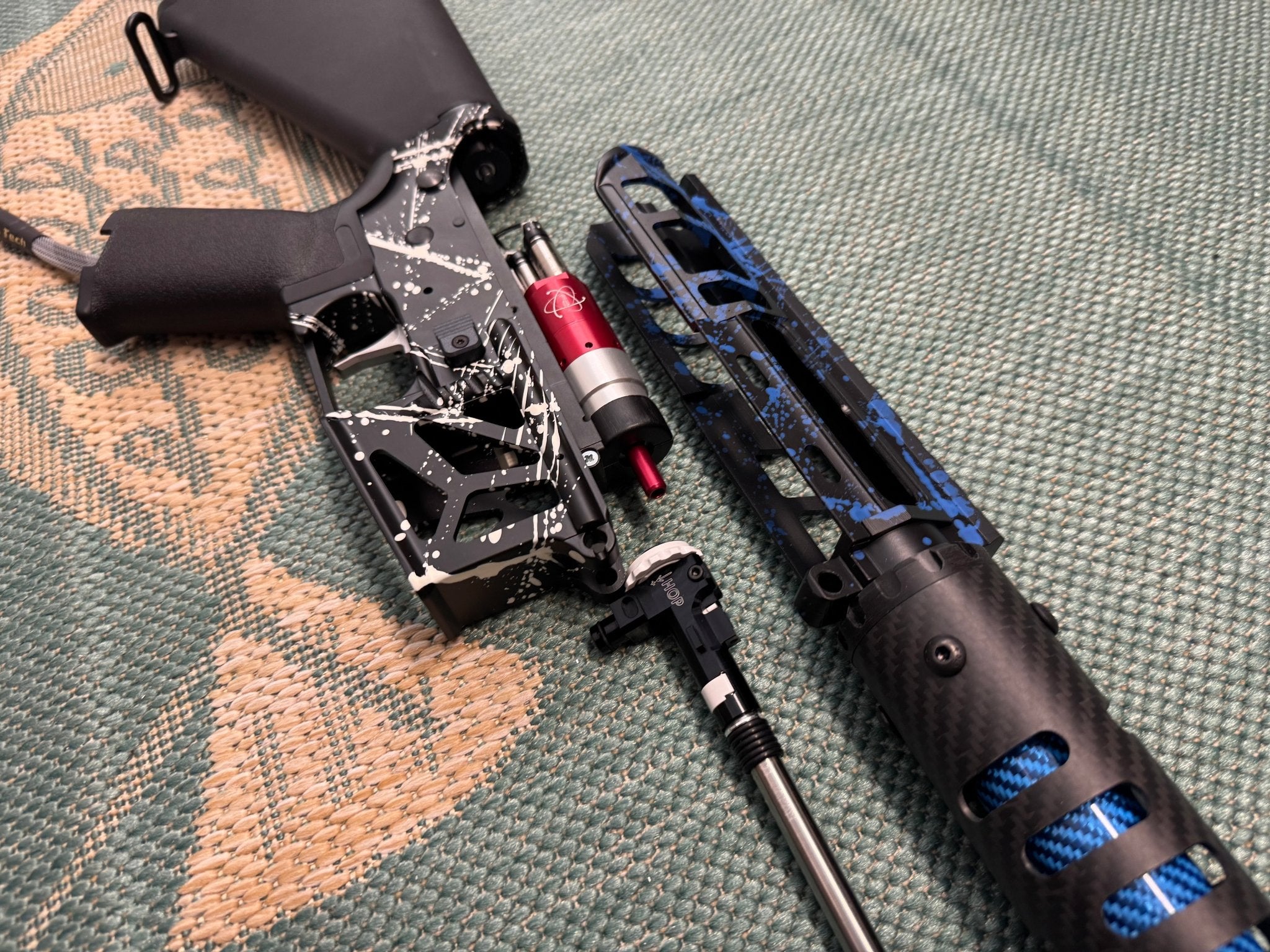 KA Tech MAC Airtac Polarstars F2 AR8 HPA M4 Stuby Type 1 Skeletonized Cerakote Splatter - KA Tech Airsoft - Polarstar F2