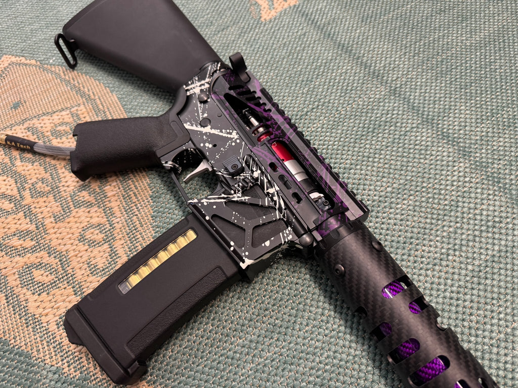 KA Tech MAC Airtac Polarstars F2 AR8 HPA M4 Stuby Type 1 Skeletonized Cerakote Splatter - KA Tech Airsoft - Polarstar F2