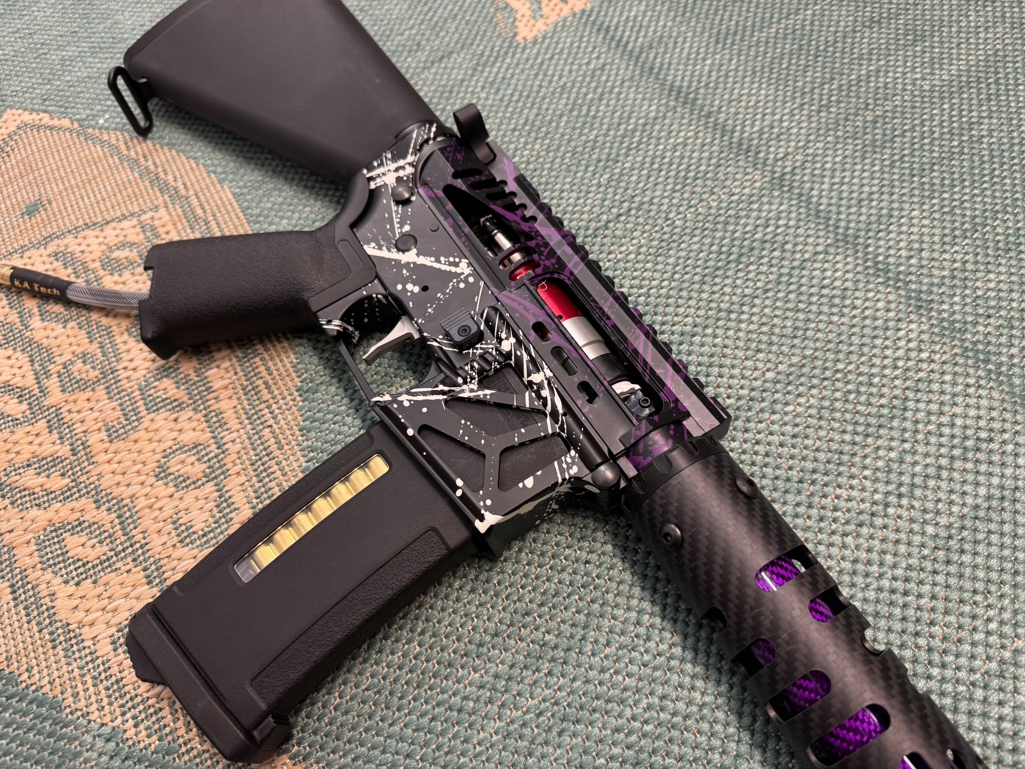 KA Tech MAC Airtac Polarstars F2 AR8 HPA M4 Stuby Type 1 Skeletonized Cerakote Splatter - KA Tech Airsoft - Polarstar F2