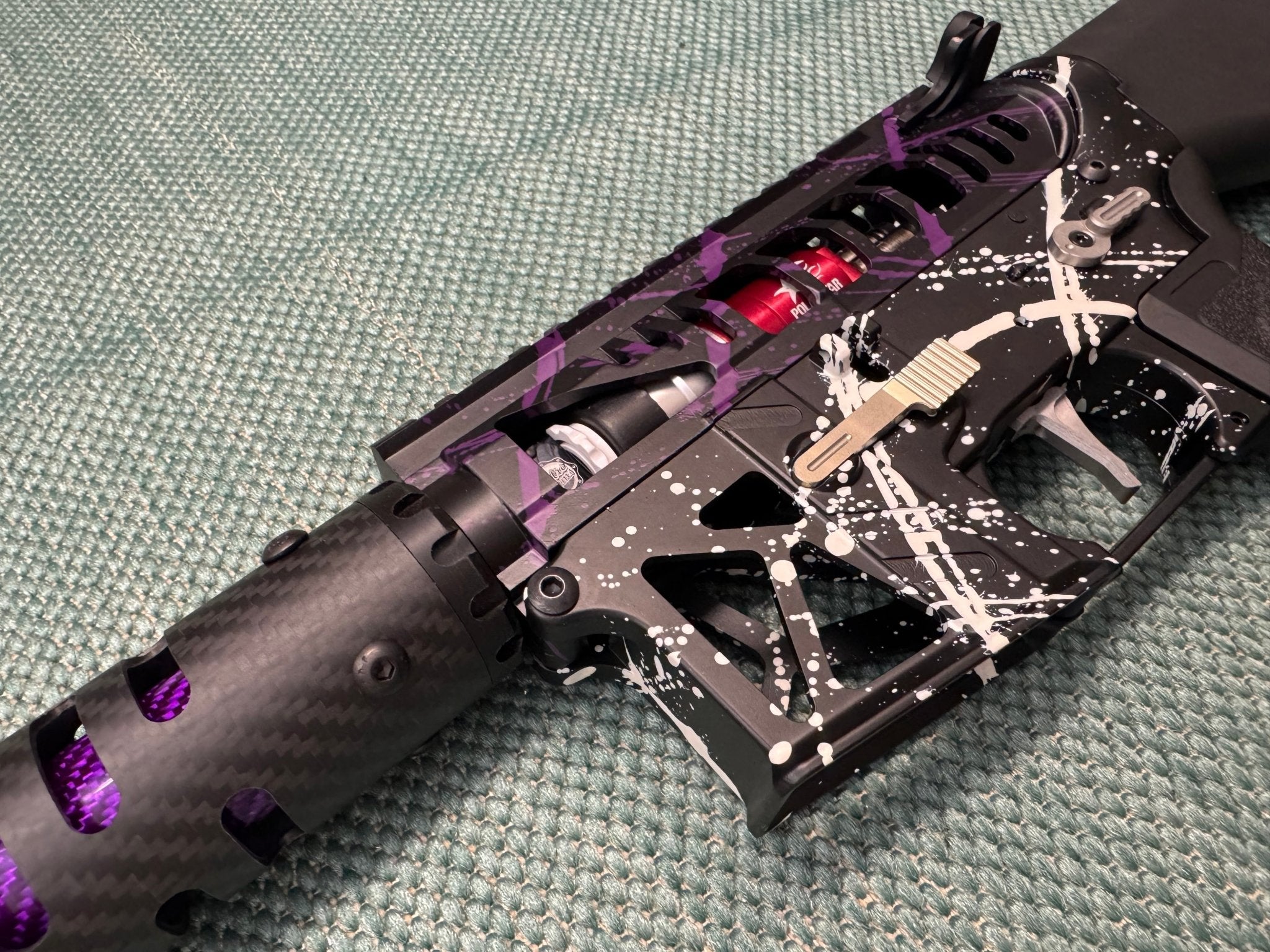 KA Tech MAC Airtac Polarstars F2 AR8 HPA M4 Stuby Type 1 Skeletonized Cerakote Splatter - KA Tech Airsoft - Polarstar F2