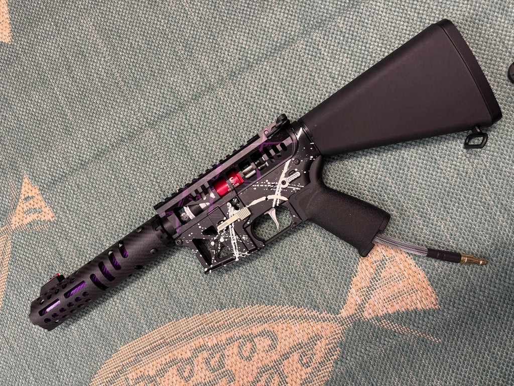 KA Tech MAC Airtac Polarstars F2 AR8 HPA M4 Stuby Type 1 Skeletonized Cerakote Splatter - KA Tech Airsoft - Polarstar F2