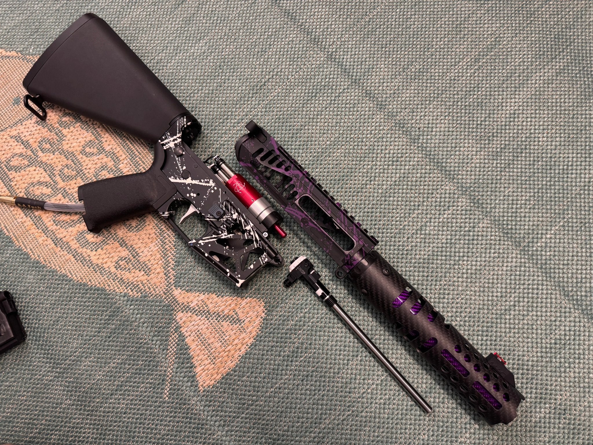 KA Tech MAC Airtac Polarstars F2 AR8 HPA M4 Stuby Type 1 Skeletonized Cerakote Splatter - KA Tech Airsoft - Polarstar F2