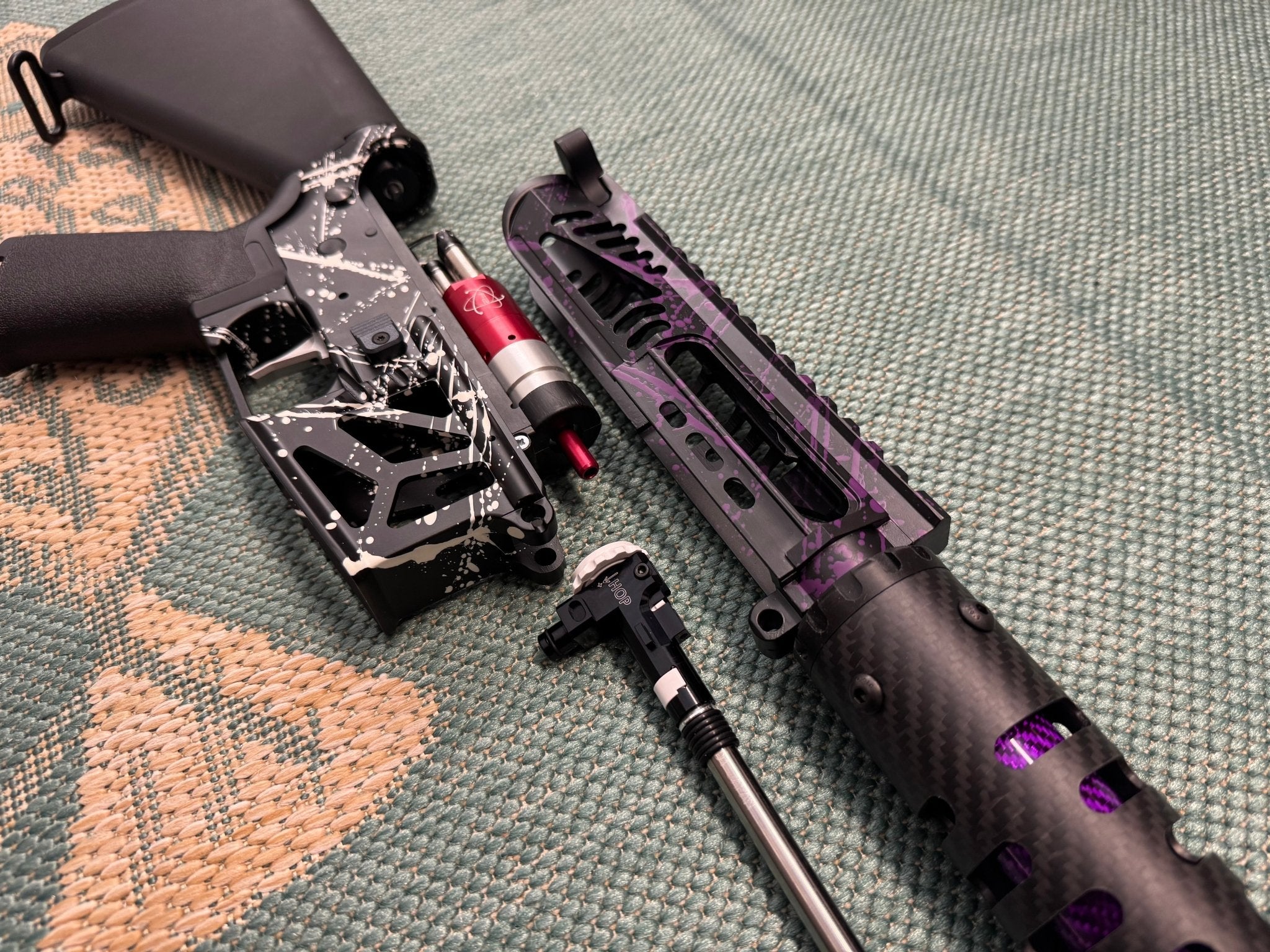 KA Tech MAC Airtac Polarstars F2 AR8 HPA M4 Stuby Type 1 Skeletonized Cerakote Splatter - KA Tech Airsoft - Polarstar F2