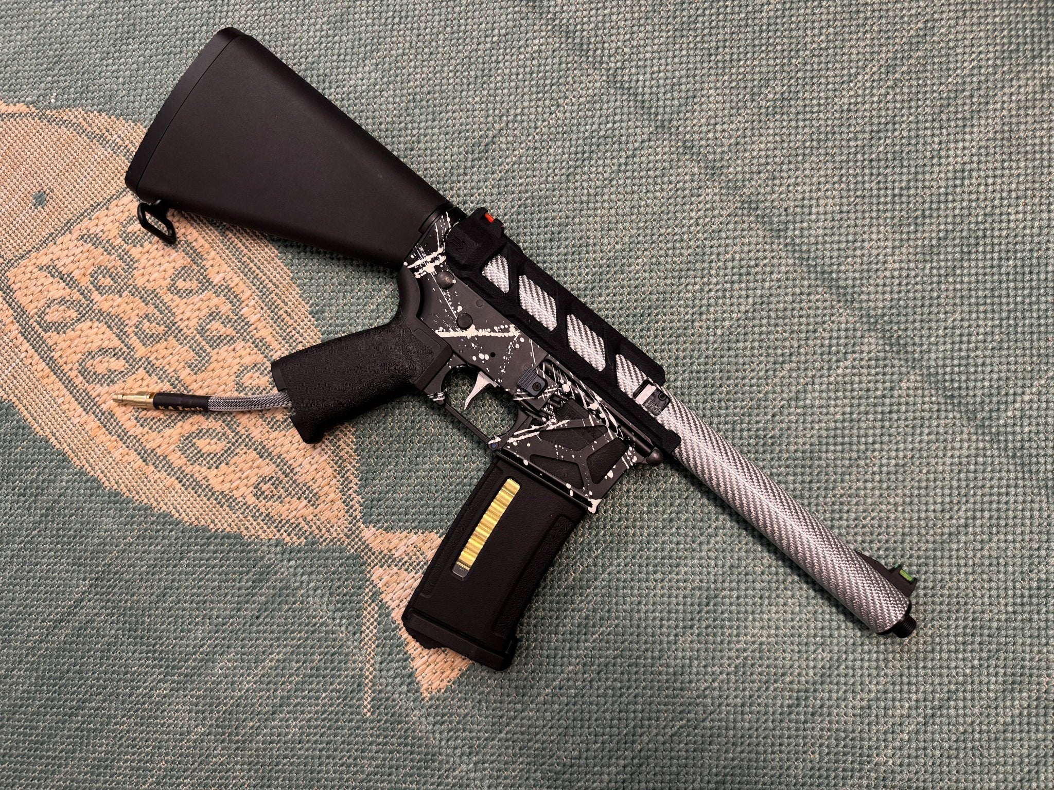 KA Tech MAC Airtac Polarstars F2 AR8 HPA M4 Stuby Type 1 Skeletonized Cerakote Splatter - KA Tech Airsoft - Polarstar F2