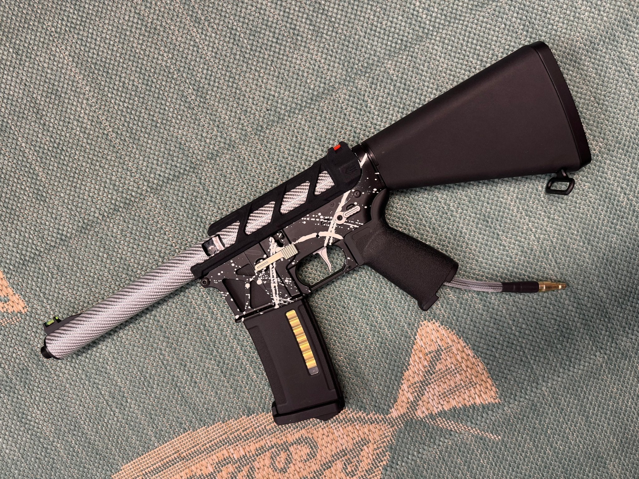 KA Tech MAC Airtac Polarstars F2 AR8 HPA M4 Stuby Type 1 Skeletonized Cerakote Splatter - KA Tech Airsoft - Polarstar F2