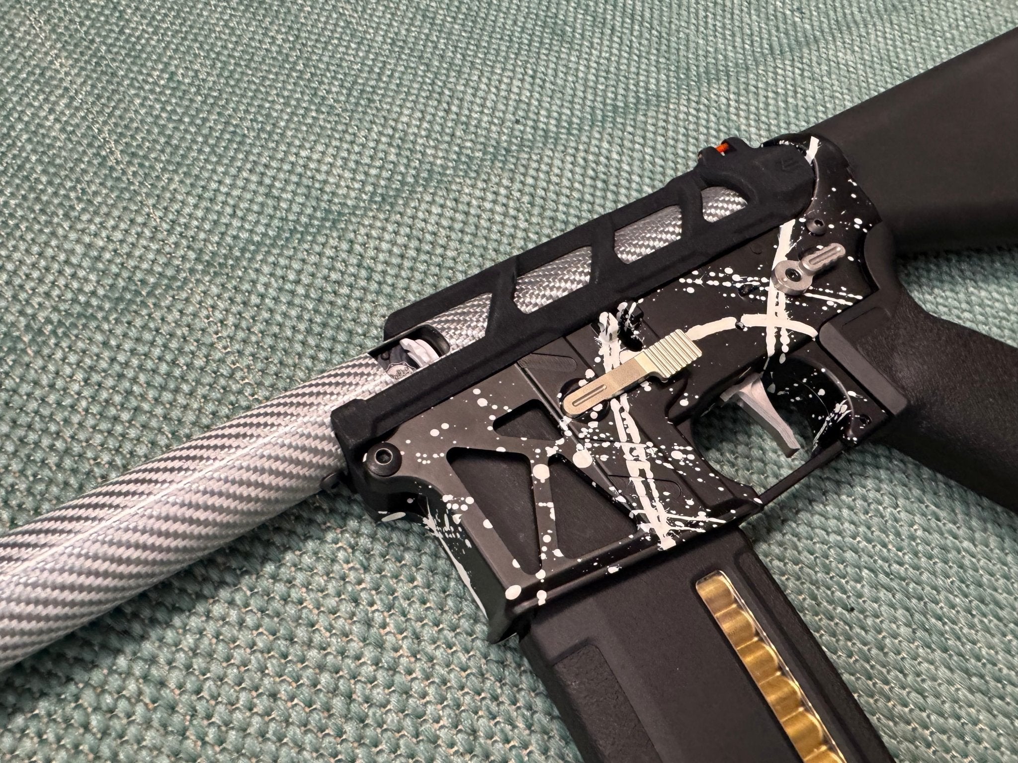 KA Tech MAC Airtac Polarstars F2 AR8 HPA M4 Stuby Type 1 Skeletonized Cerakote Splatter - KA Tech Airsoft - Polarstar F2