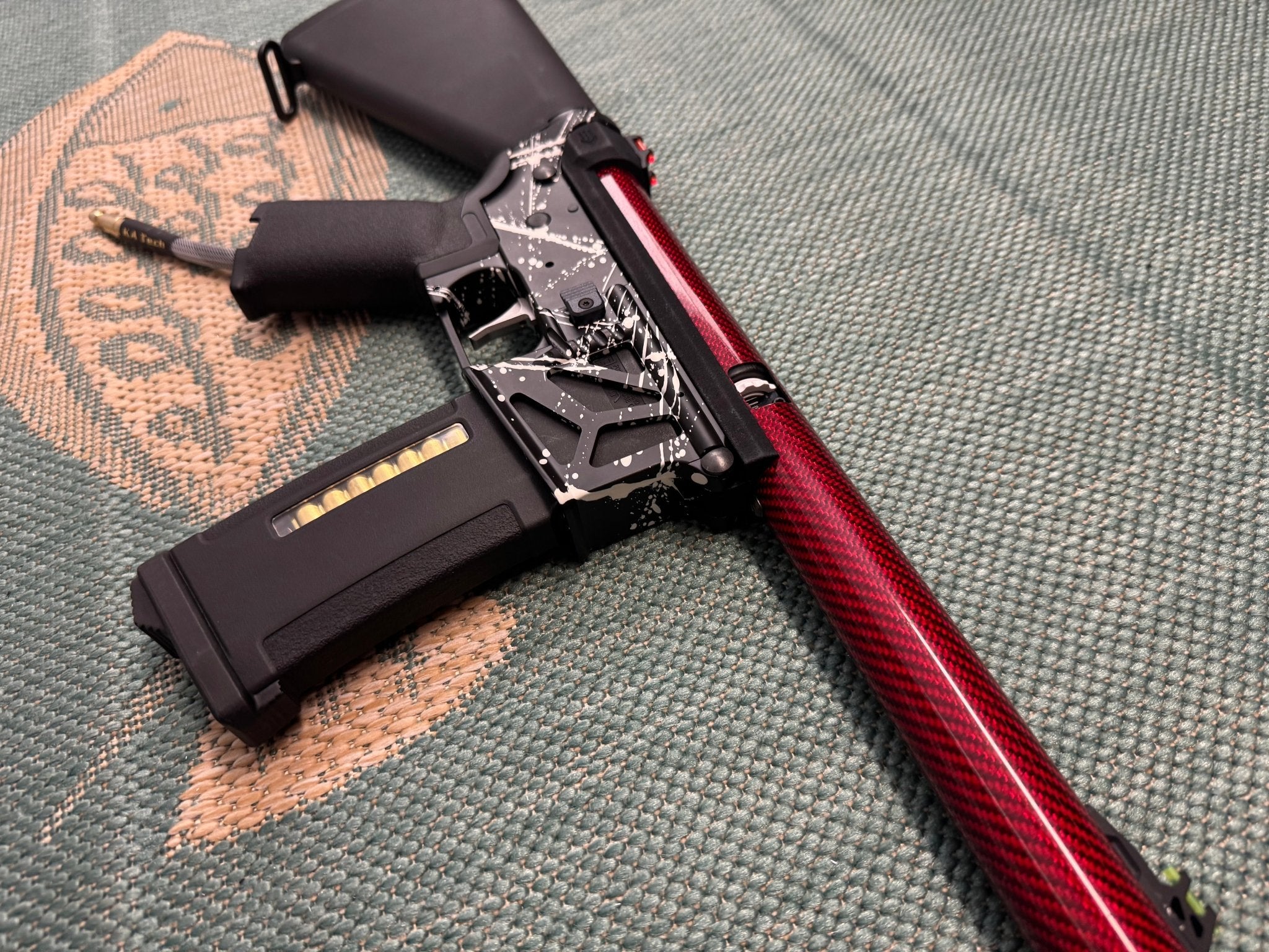 KA Tech MAC Airtac Polarstars F2 AR8 HPA M4 Stuby Type 1 Skeletonized Cerakote Splatter - KA Tech Airsoft - Polarstar F2