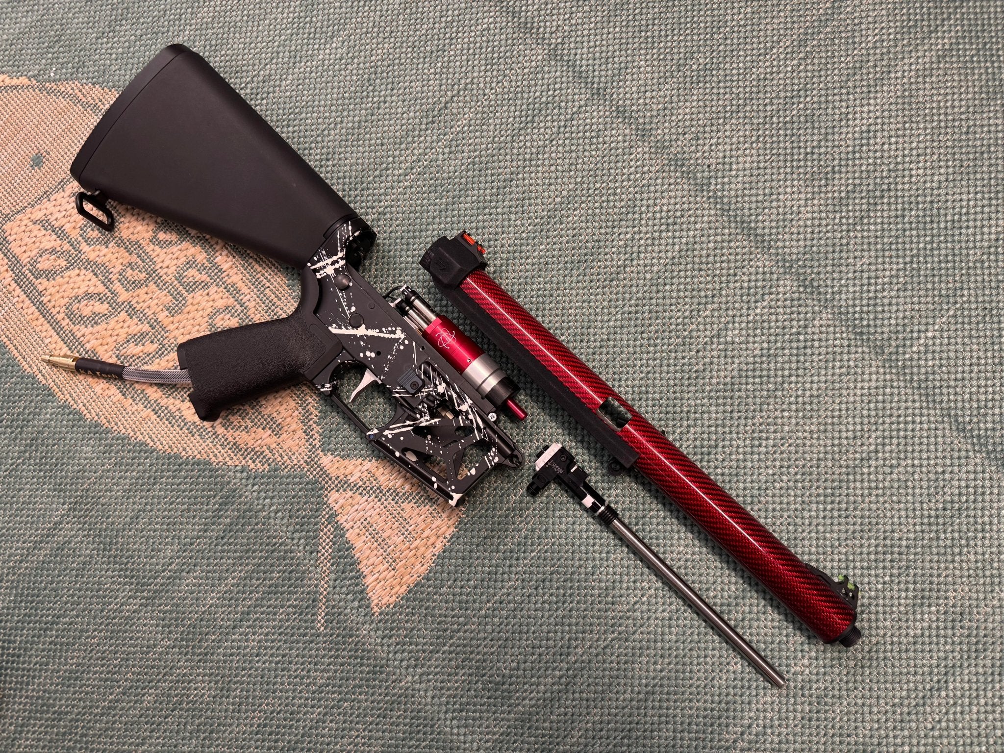 KA Tech MAC Airtac Polarstars F2 AR8 HPA M4 Stuby Type 1 Skeletonized Cerakote Splatter - KA Tech Airsoft - Polarstar F2