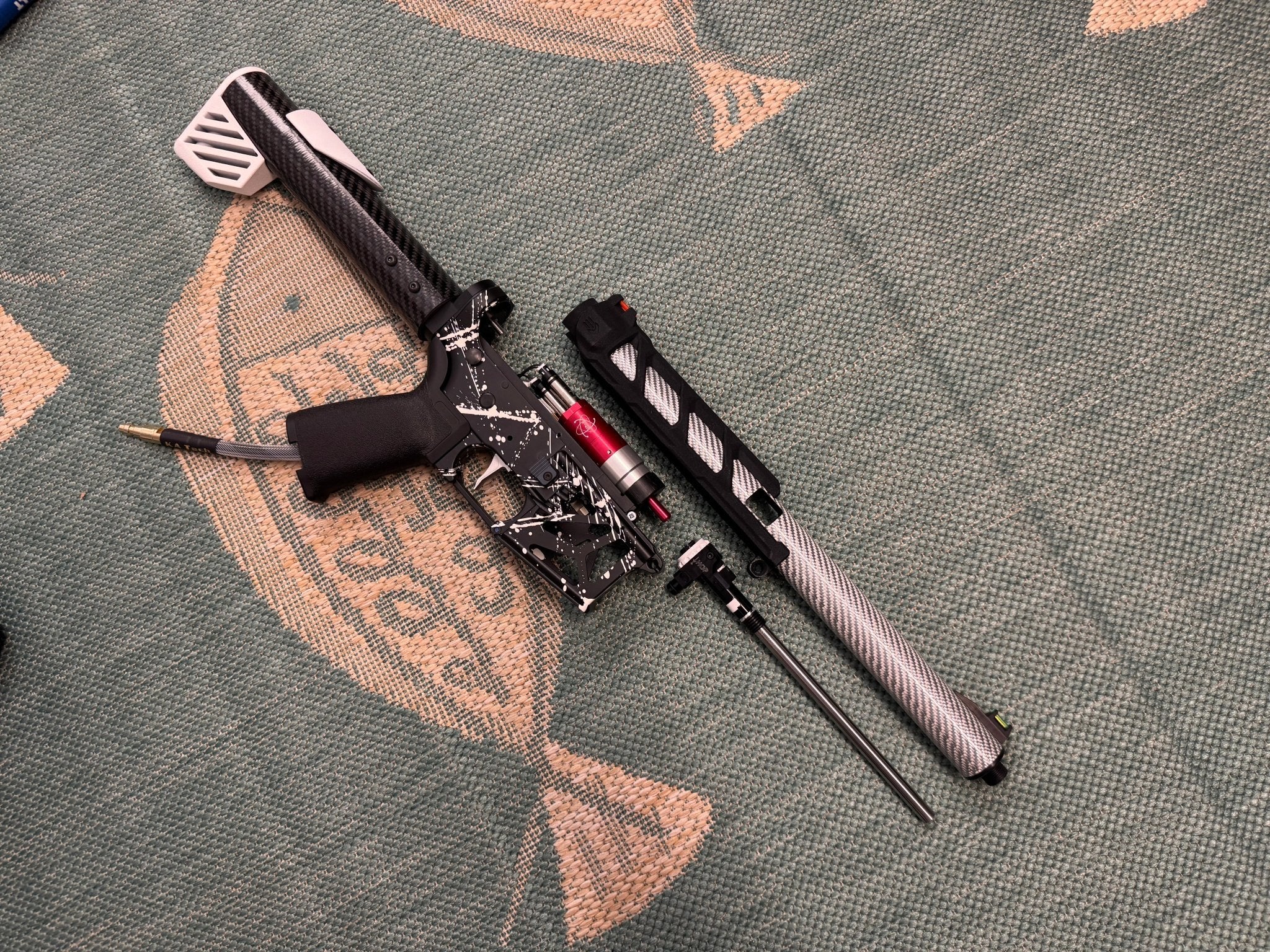 KA Tech MAC Airtac Polarstars F2 AR8 HPA M4 Carbon Type 1 Skeletonized Cerakote Splatter - KA Tech Airsoft - Polarstar F2