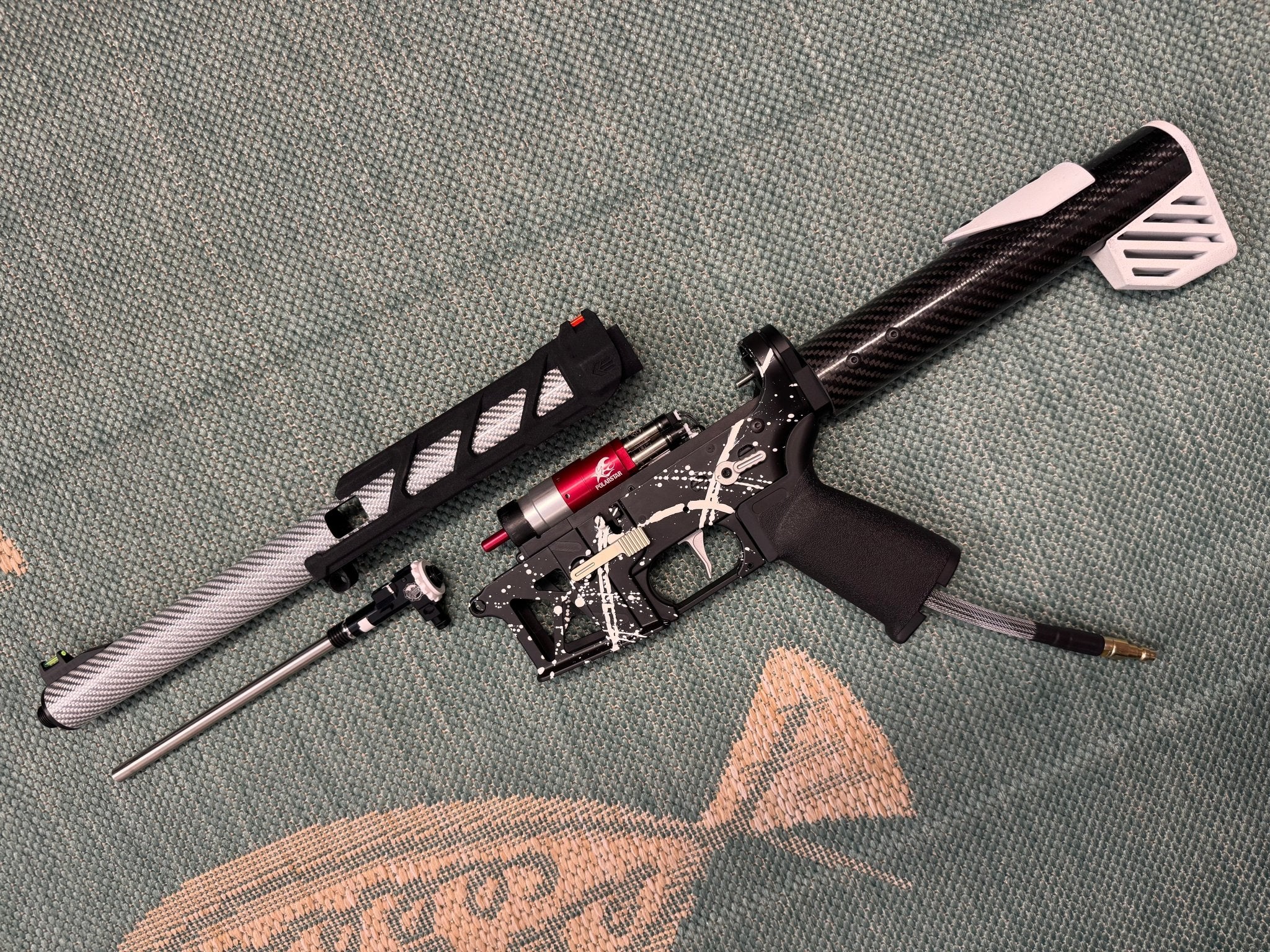 KA Tech MAC Airtac Polarstars F2 AR8 HPA M4 Carbon Type 1 Skeletonized Cerakote Splatter - KA Tech Airsoft - Polarstar F2