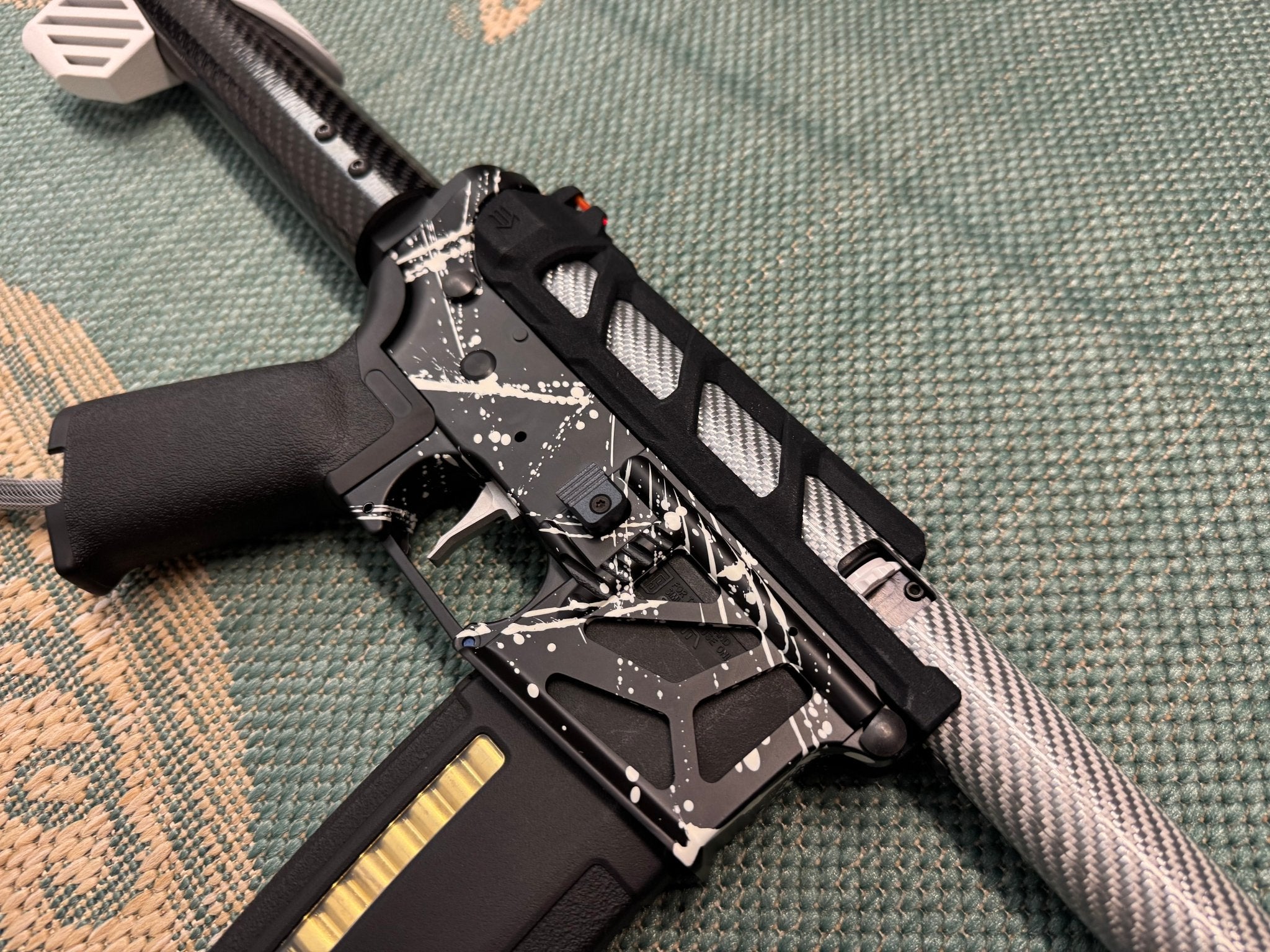 KA Tech MAC Airtac Polarstars F2 AR8 HPA M4 Carbon Type 1 Skeletonized Cerakote Splatter - KA Tech Airsoft - Polarstar F2