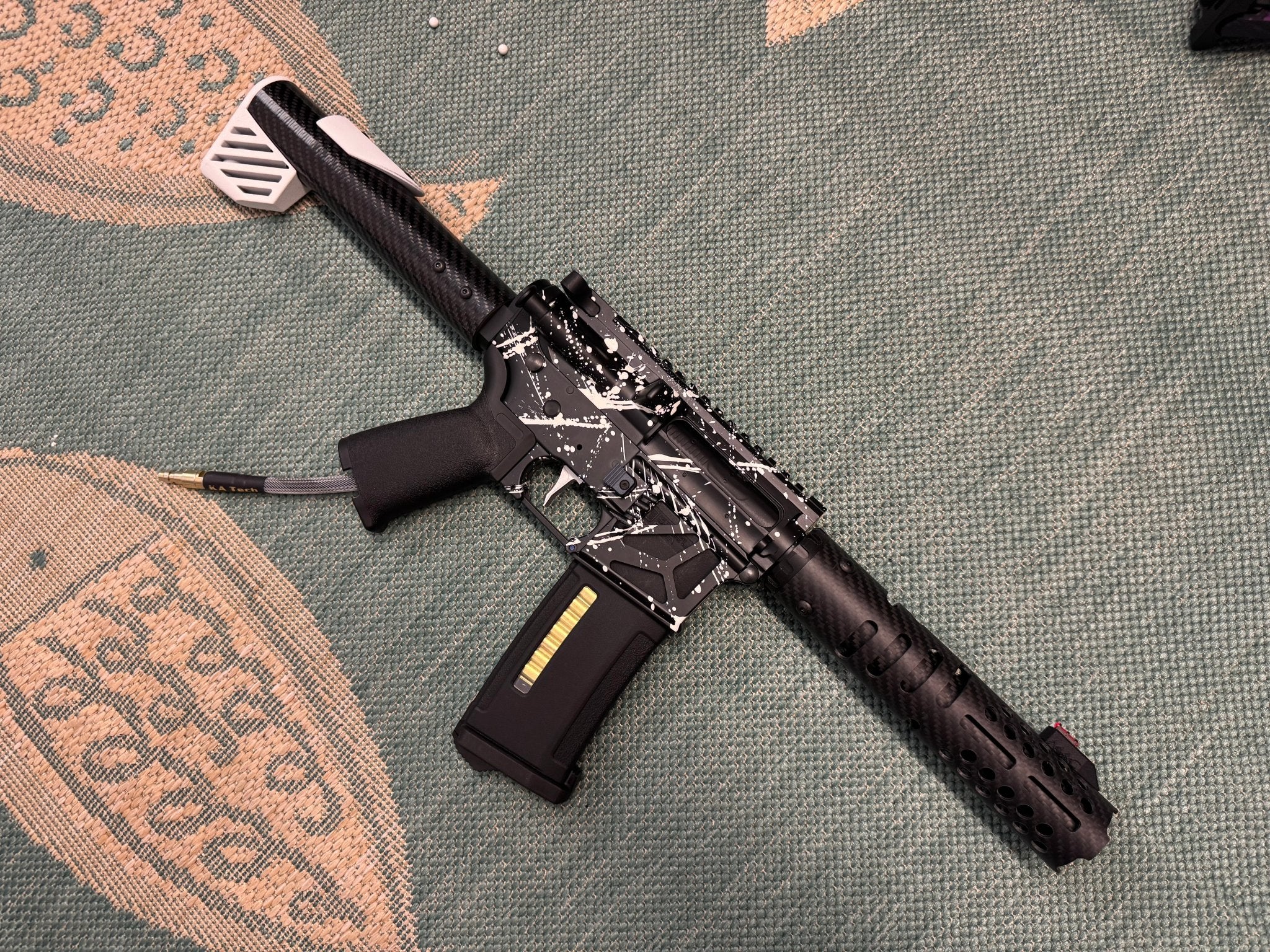 KA Tech MAC Airtac Polarstars F2 AR8 HPA M4 Carbon Type 1 Skeletonized Cerakote Splatter - KA Tech Airsoft - Polarstar F2