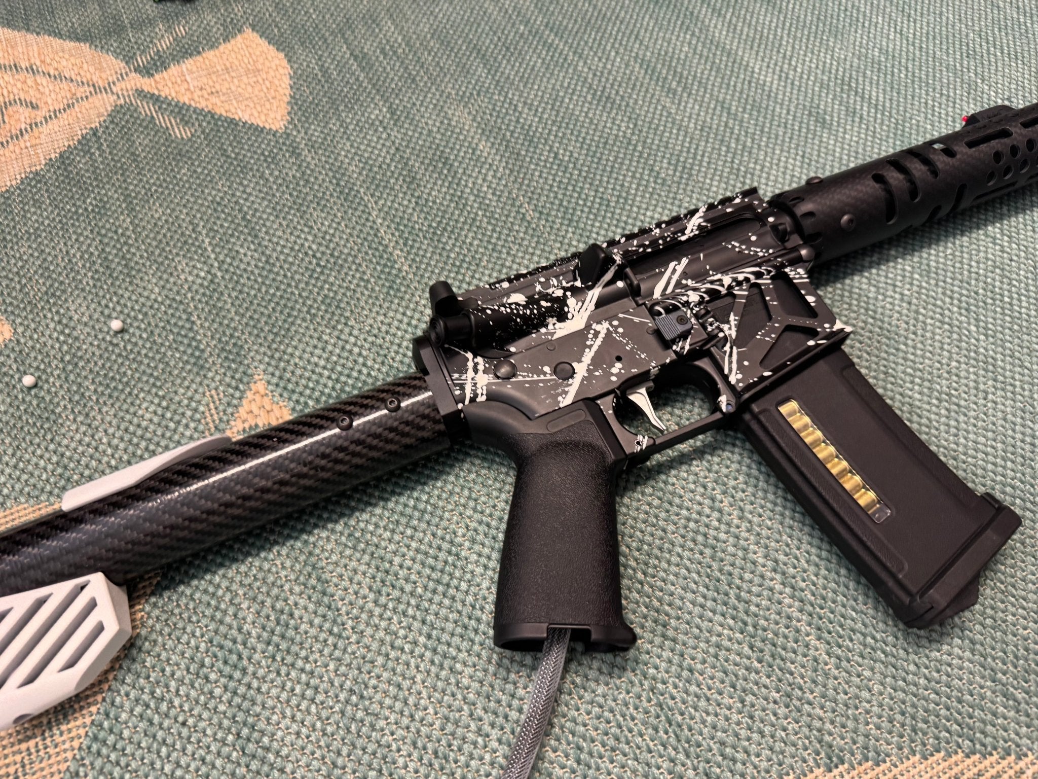 KA Tech MAC Airtac Polarstars F2 AR8 HPA M4 Carbon Type 1 Skeletonized Cerakote Splatter - KA Tech Airsoft - Polarstar F2