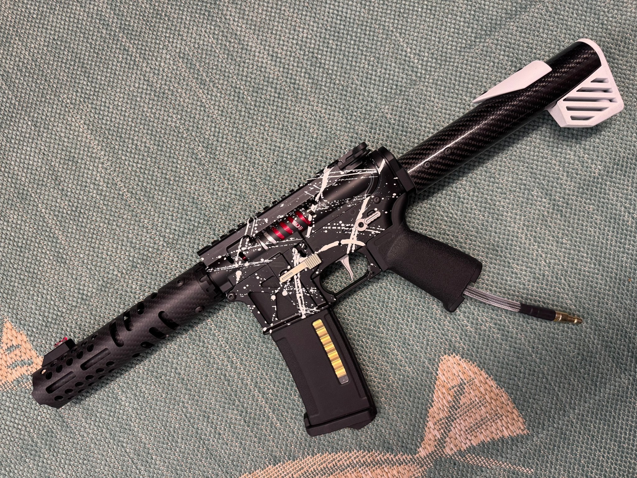 KA Tech MAC Airtac Polarstars F2 AR8 HPA M4 Carbon Type 1 Skeletonized Cerakote Splatter - KA Tech Airsoft - Polarstar F2