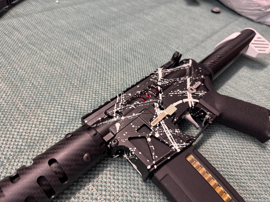 KA Tech MAC Airtac Polarstars F2 AR8 HPA M4 Carbon Type 1 Skeletonized Cerakote Splatter - KA Tech Airsoft - Polarstar F2