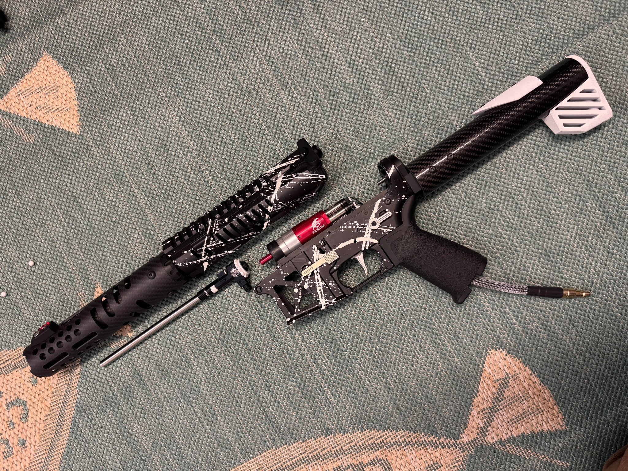 KA Tech MAC Airtac Polarstars F2 AR8 HPA M4 Carbon Type 1 Skeletonized Cerakote Splatter - KA Tech Airsoft - Polarstar F2