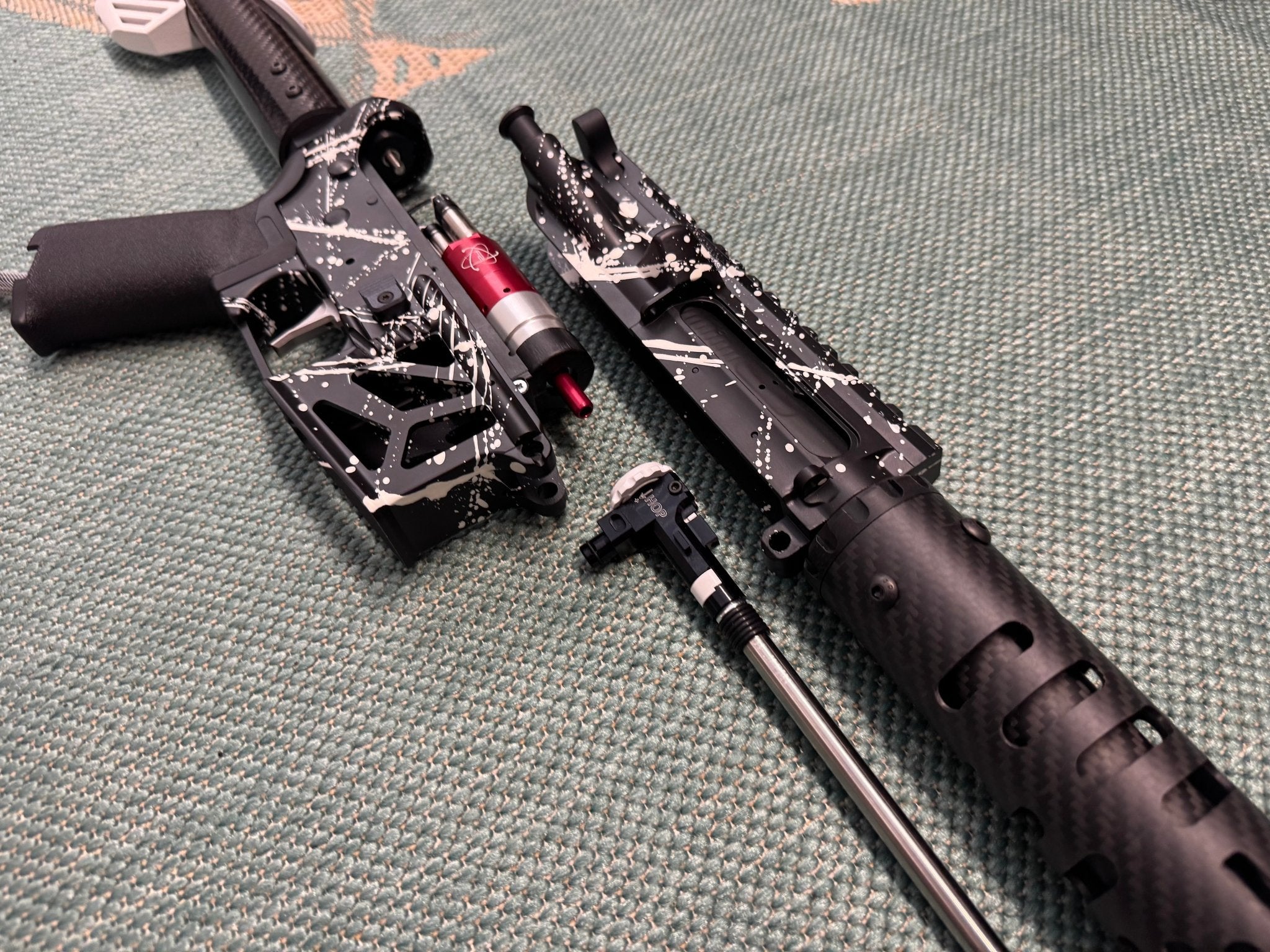 KA Tech MAC Airtac Polarstars F2 AR8 HPA M4 Carbon Type 1 Skeletonized Cerakote Splatter - KA Tech Airsoft - Polarstar F2