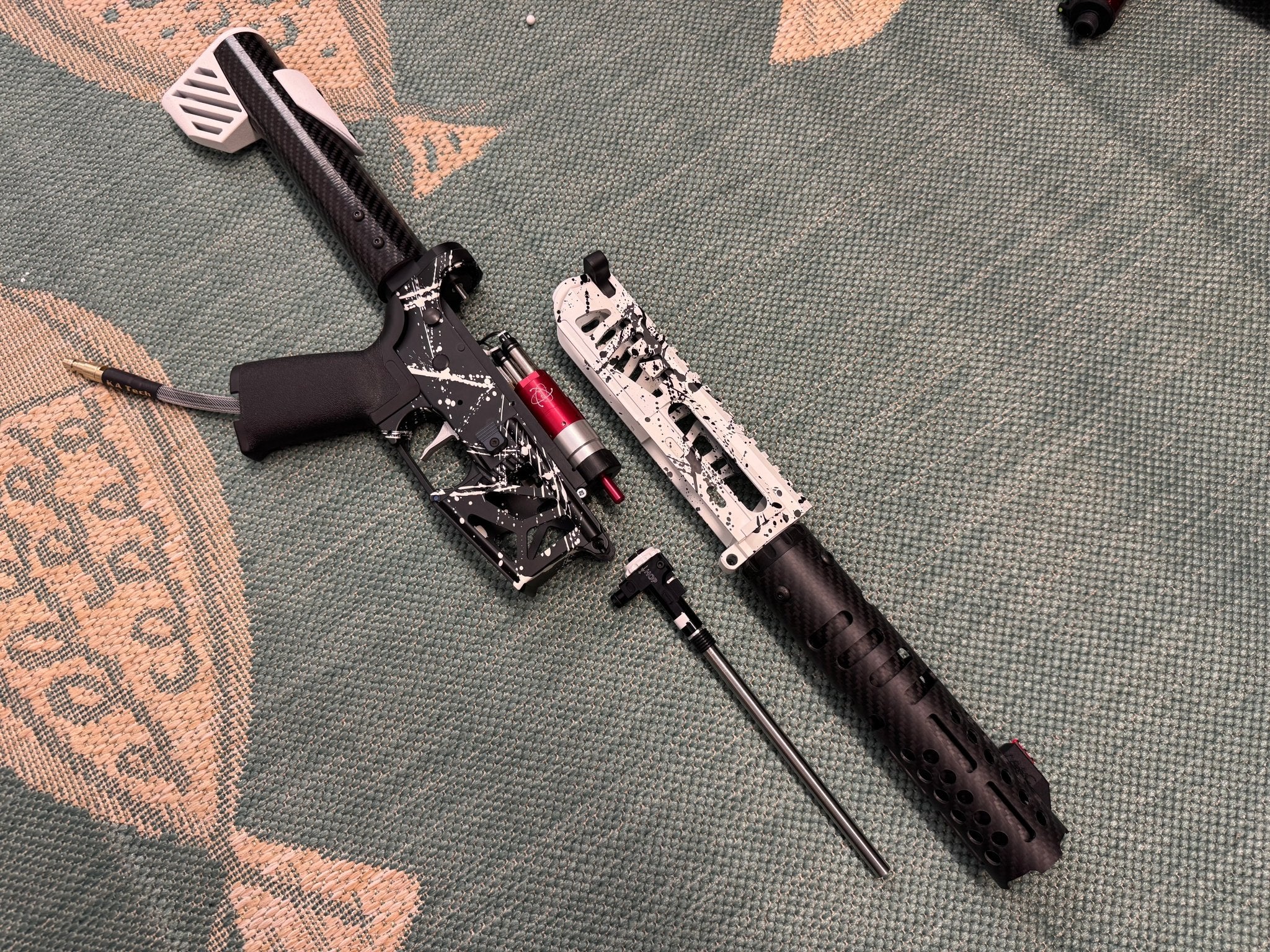 KA Tech MAC Airtac Polarstars F2 AR8 HPA M4 Carbon Type 1 Skeletonized Cerakote Splatter - KA Tech Airsoft - Polarstar F2