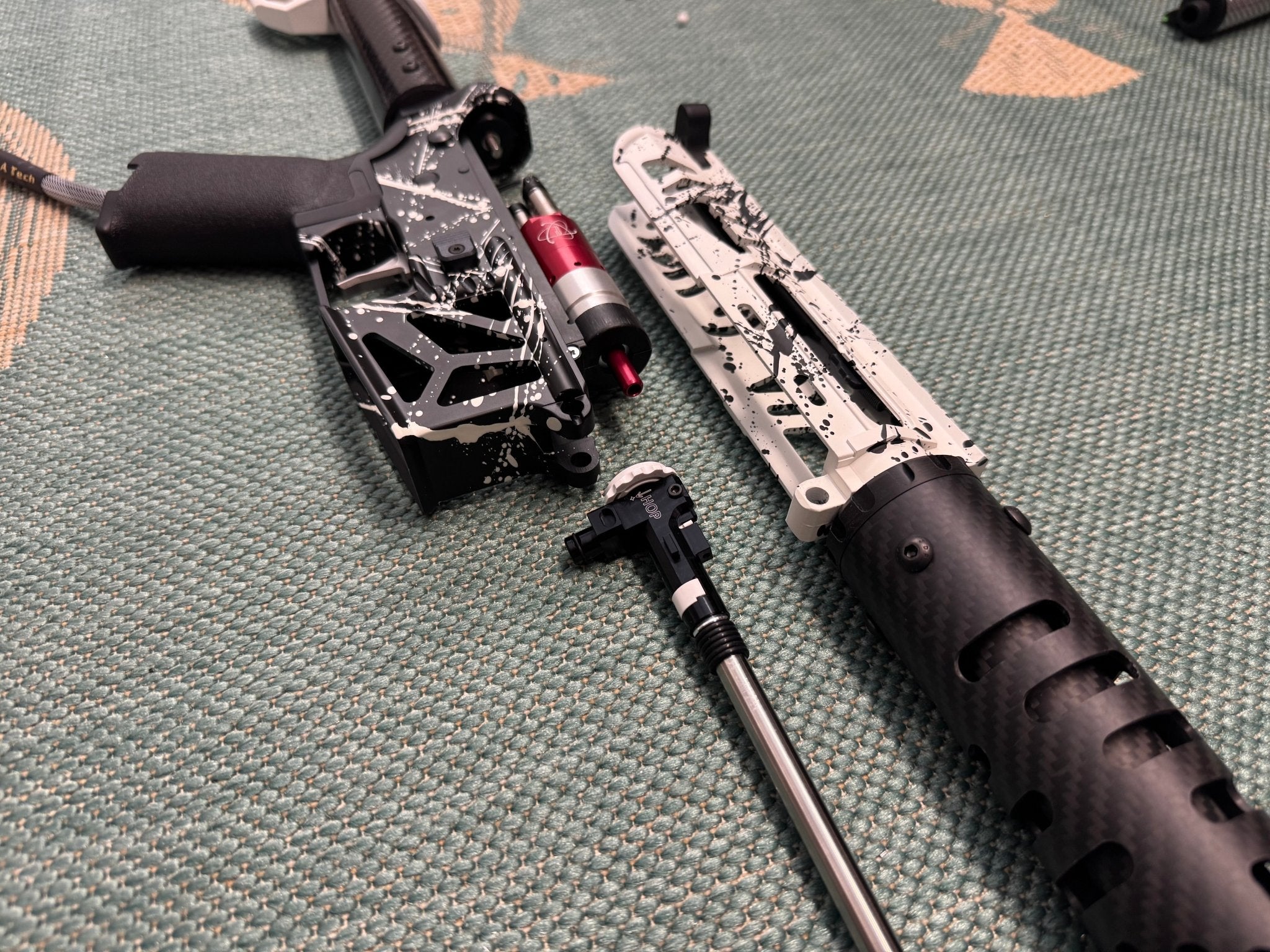 KA Tech MAC Airtac Polarstars F2 AR8 HPA M4 Carbon Type 1 Skeletonized Cerakote Splatter - KA Tech Airsoft - Polarstar F2
