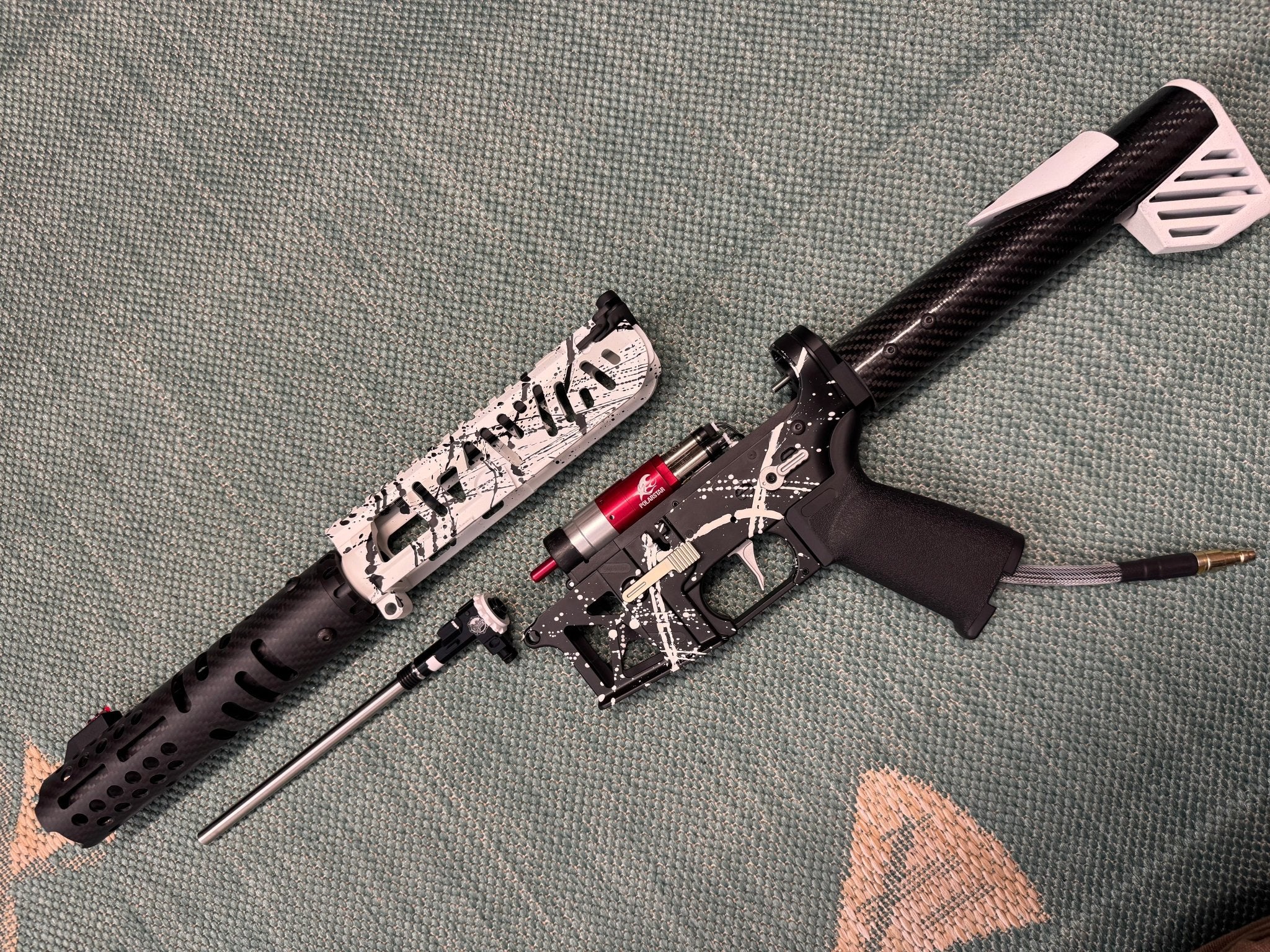 KA Tech MAC Airtac Polarstars F2 AR8 HPA M4 Carbon Type 1 Skeletonized Cerakote Splatter - KA Tech Airsoft - Polarstar F2