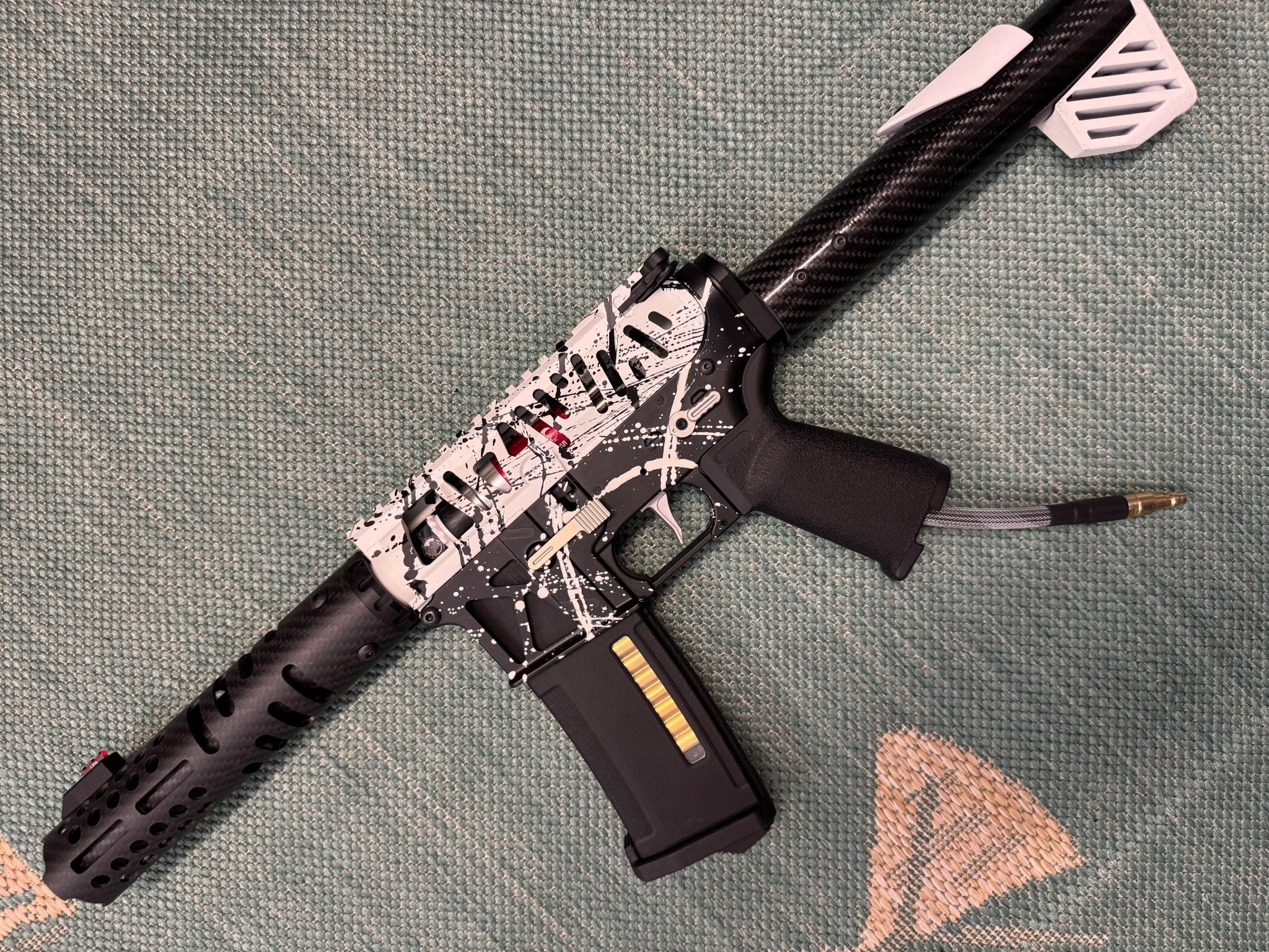 KA Tech MAC Airtac Polarstars F2 AR8 HPA M4 Carbon Type 1 Skeletonized Cerakote Splatter - KA Tech Airsoft - Polarstar F2