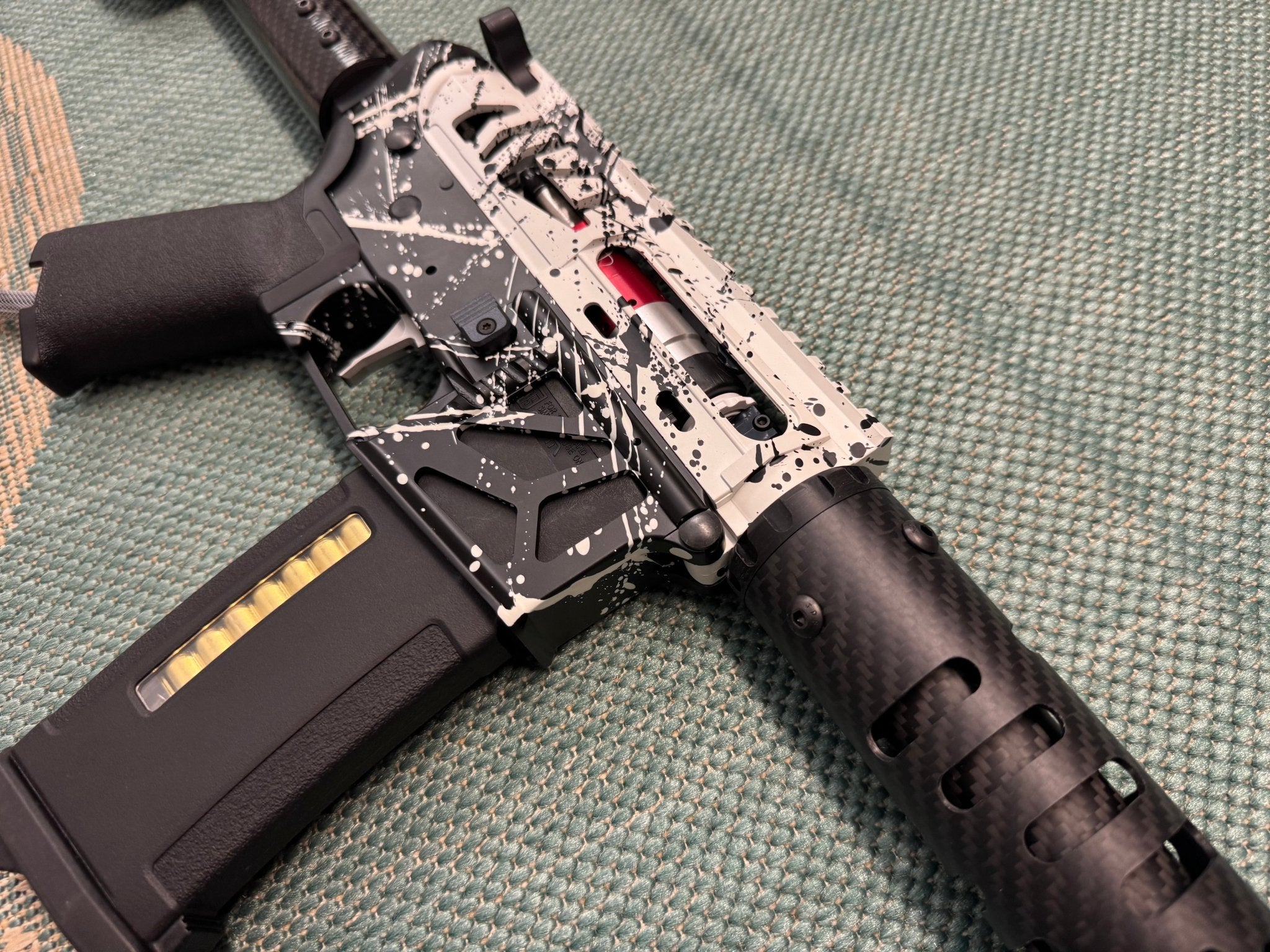 KA Tech MAC Airtac Polarstars F2 AR8 HPA M4 Carbon Type 1 Skeletonized Cerakote Splatter - KA Tech Airsoft - Polarstar F2