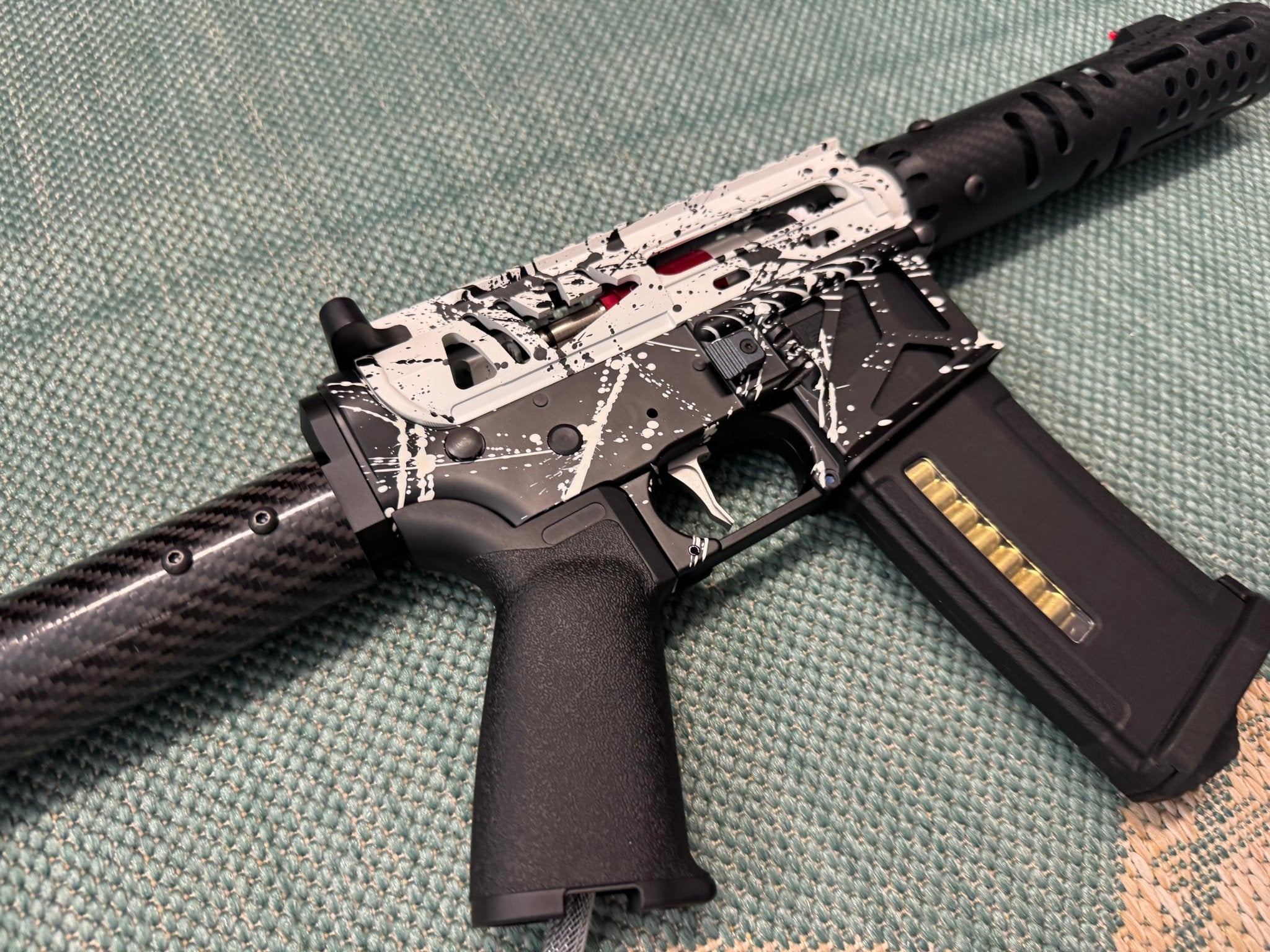 KA Tech MAC Airtac Polarstars F2 AR8 HPA M4 Carbon Type 1 Skeletonized Cerakote Splatter - KA Tech Airsoft - Polarstar F2