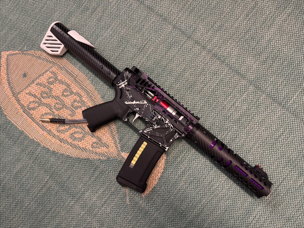 KA Tech MAC Airtac Polarstars F2 AR8 HPA M4 Carbon Type 1 Skeletonized Cerakote Splatter - KA Tech Airsoft - Polarstar F2