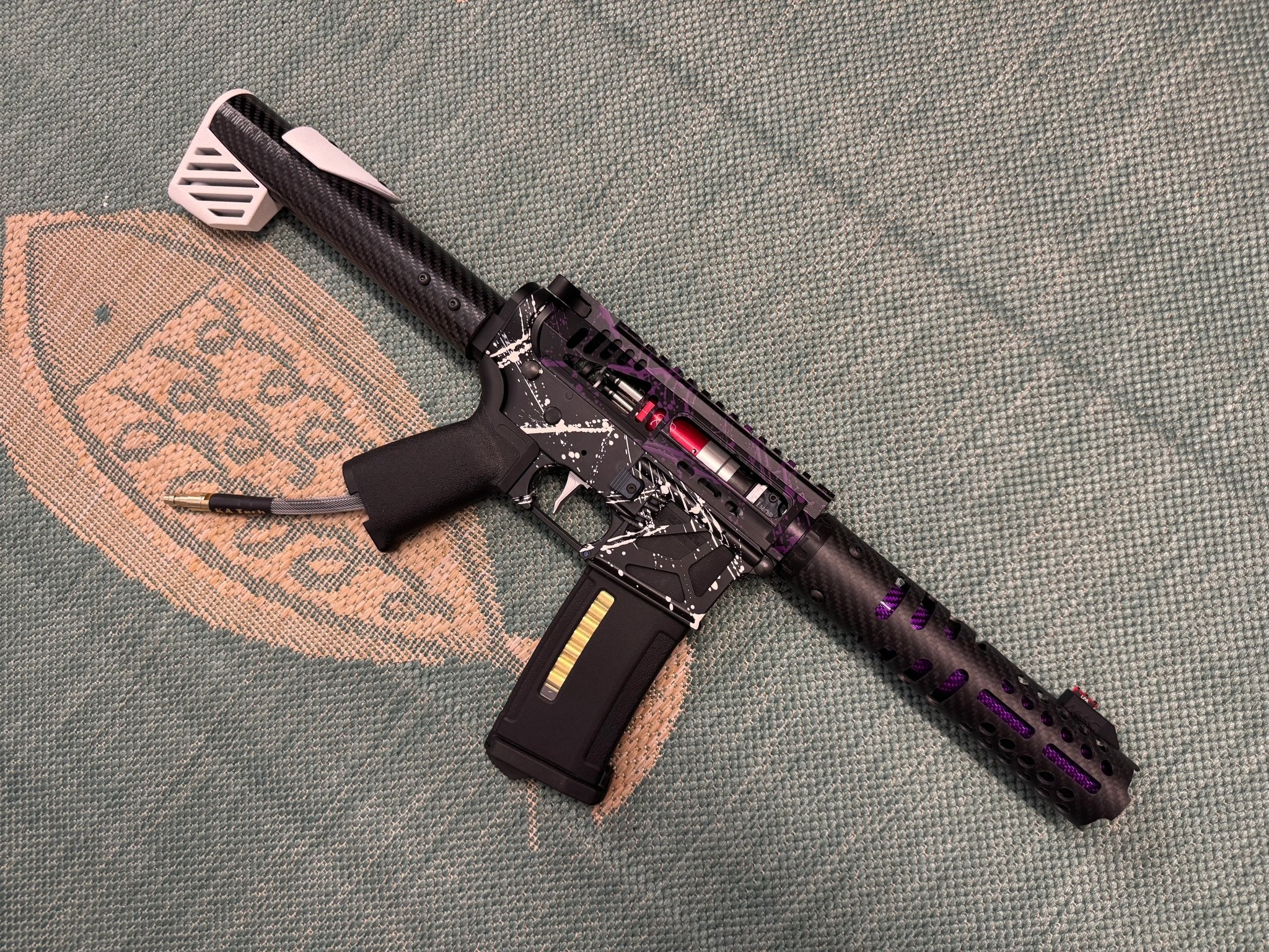 KA Tech MAC Airtac Polarstars F2 AR8 HPA M4 Carbon Type 1 Skeletonized Cerakote Splatter - KA Tech Airsoft - Polarstar F2