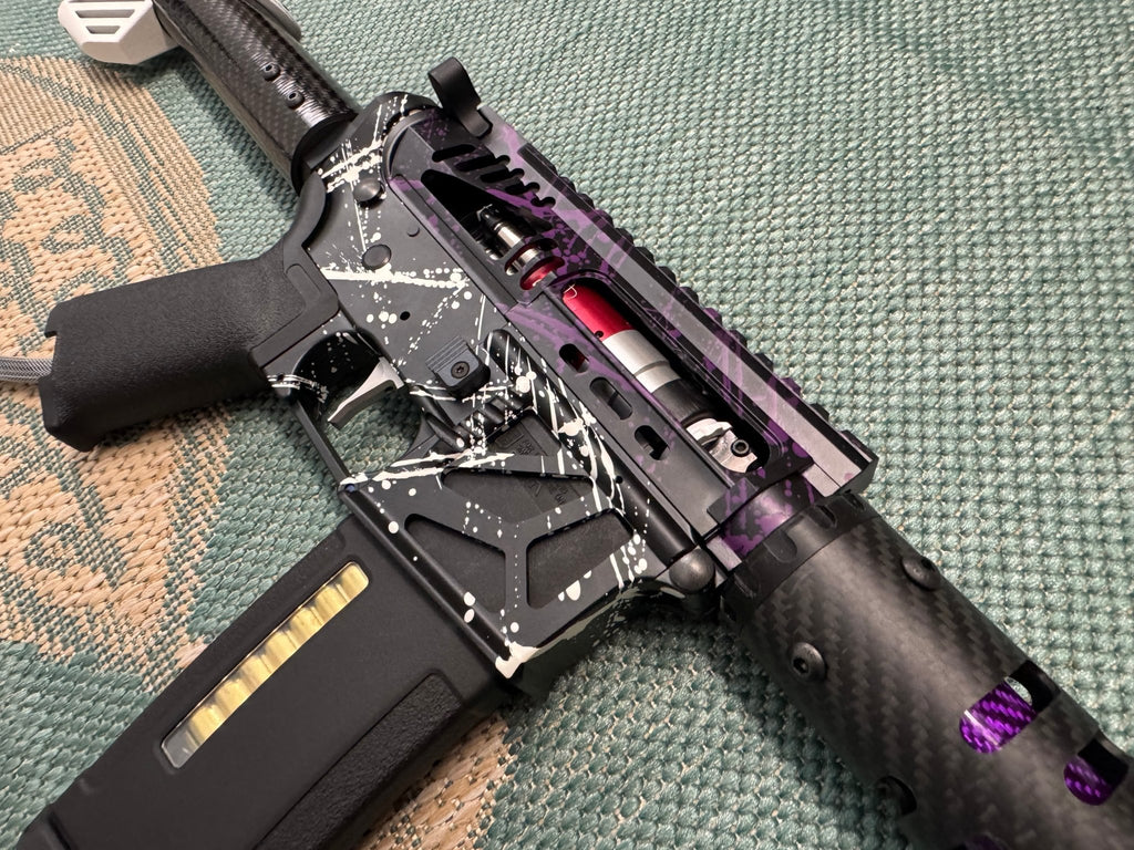 KA Tech MAC Airtac Polarstars F2 AR8 HPA M4 Carbon Type 1 Skeletonized Cerakote Splatter - KA Tech Airsoft - Polarstar F2