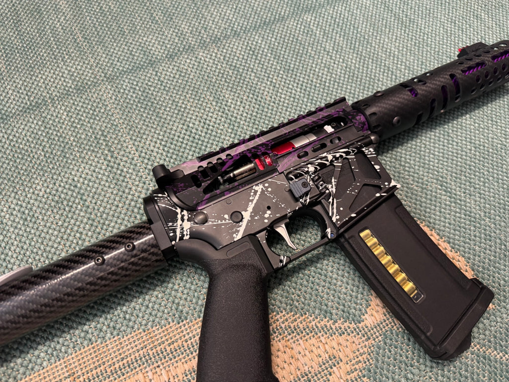 KA Tech MAC Airtac Polarstars F2 AR8 HPA M4 Carbon Type 1 Skeletonized Cerakote Splatter - KA Tech Airsoft - Polarstar F2
