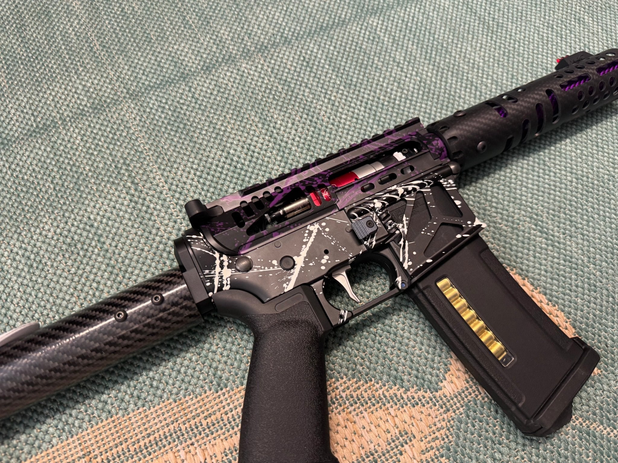KA Tech MAC Airtac Polarstars F2 AR8 HPA M4 Carbon Type 1 Skeletonized Cerakote Splatter - KA Tech Airsoft - Polarstar F2
