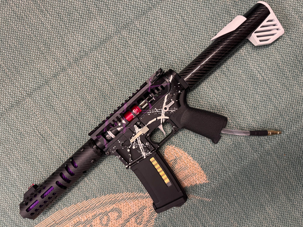 KA Tech MAC Airtac Polarstars F2 AR8 HPA M4 Carbon Type 1 Skeletonized Cerakote Splatter - KA Tech Airsoft - Polarstar F2