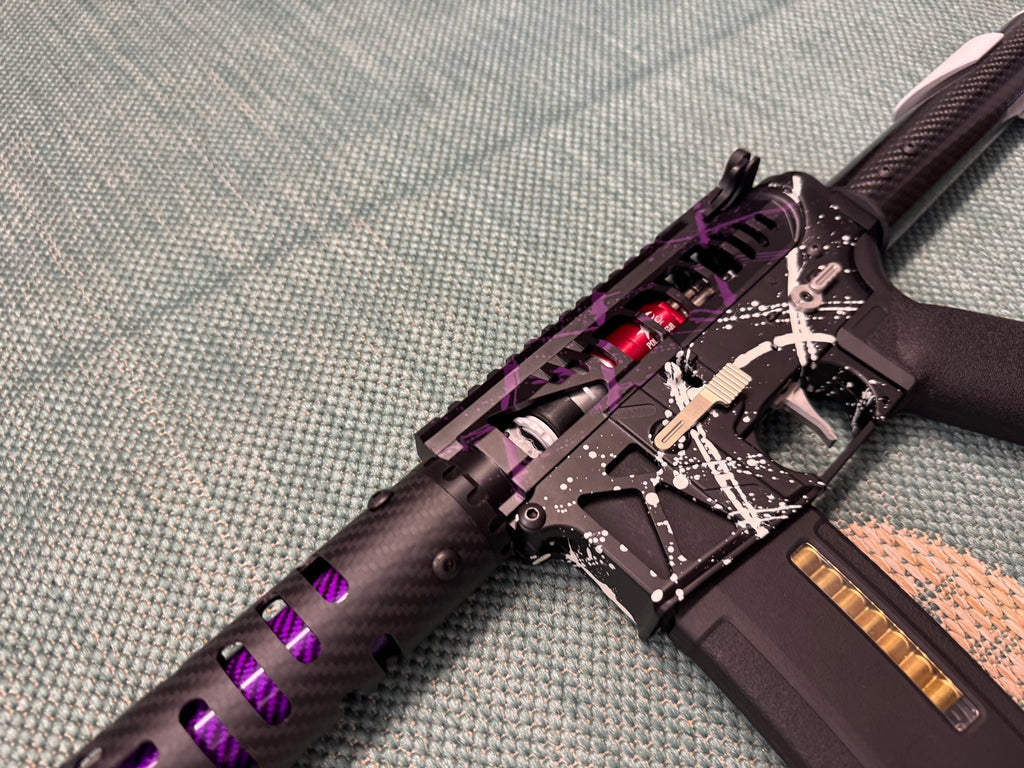KA Tech MAC Airtac Polarstars F2 AR8 HPA M4 Carbon Type 1 Skeletonized Cerakote Splatter - KA Tech Airsoft - Polarstar F2