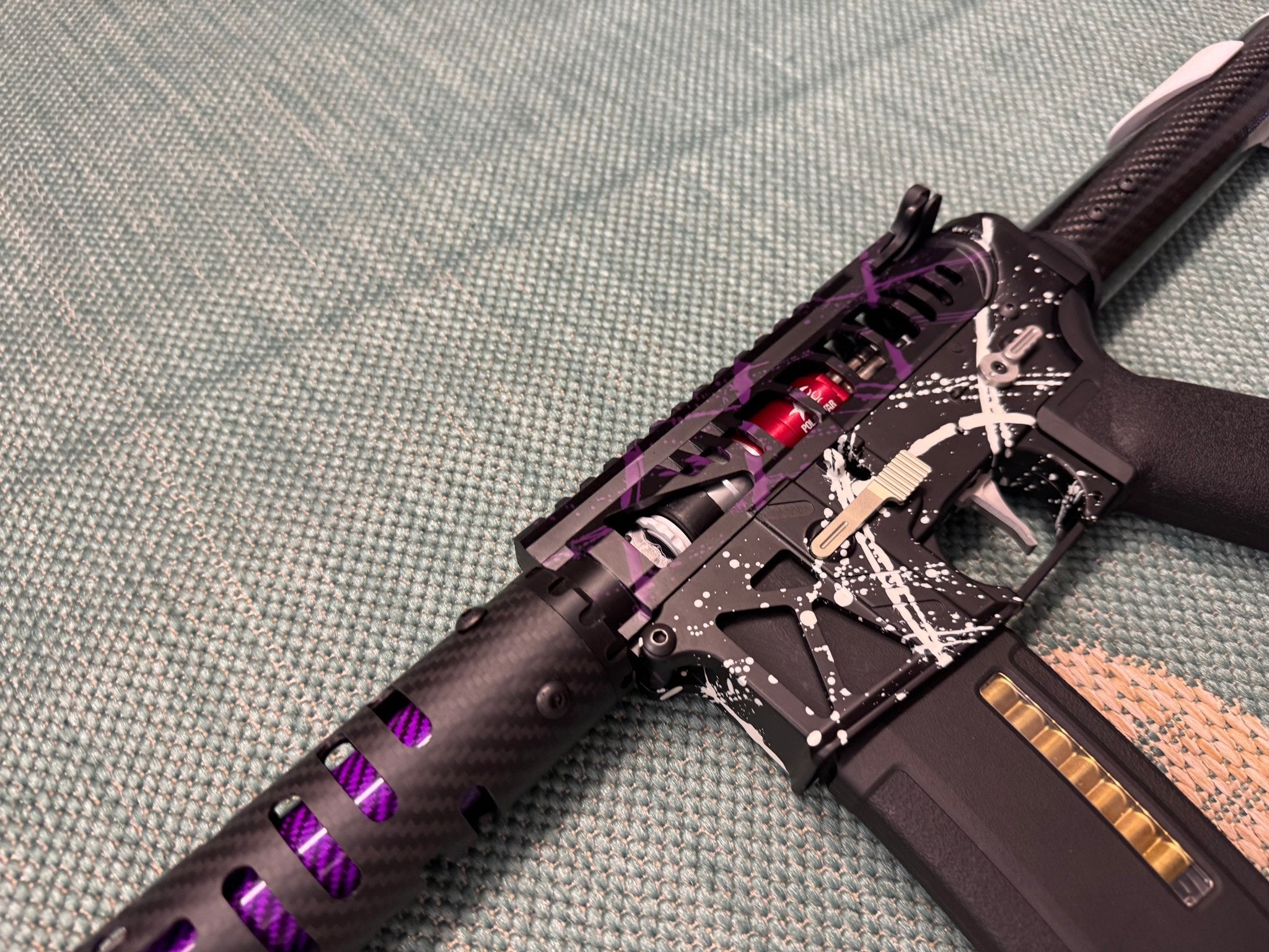 KA Tech MAC Airtac Polarstars F2 AR8 HPA M4 Carbon Type 1 Skeletonized Cerakote Splatter - KA Tech Airsoft - Polarstar F2