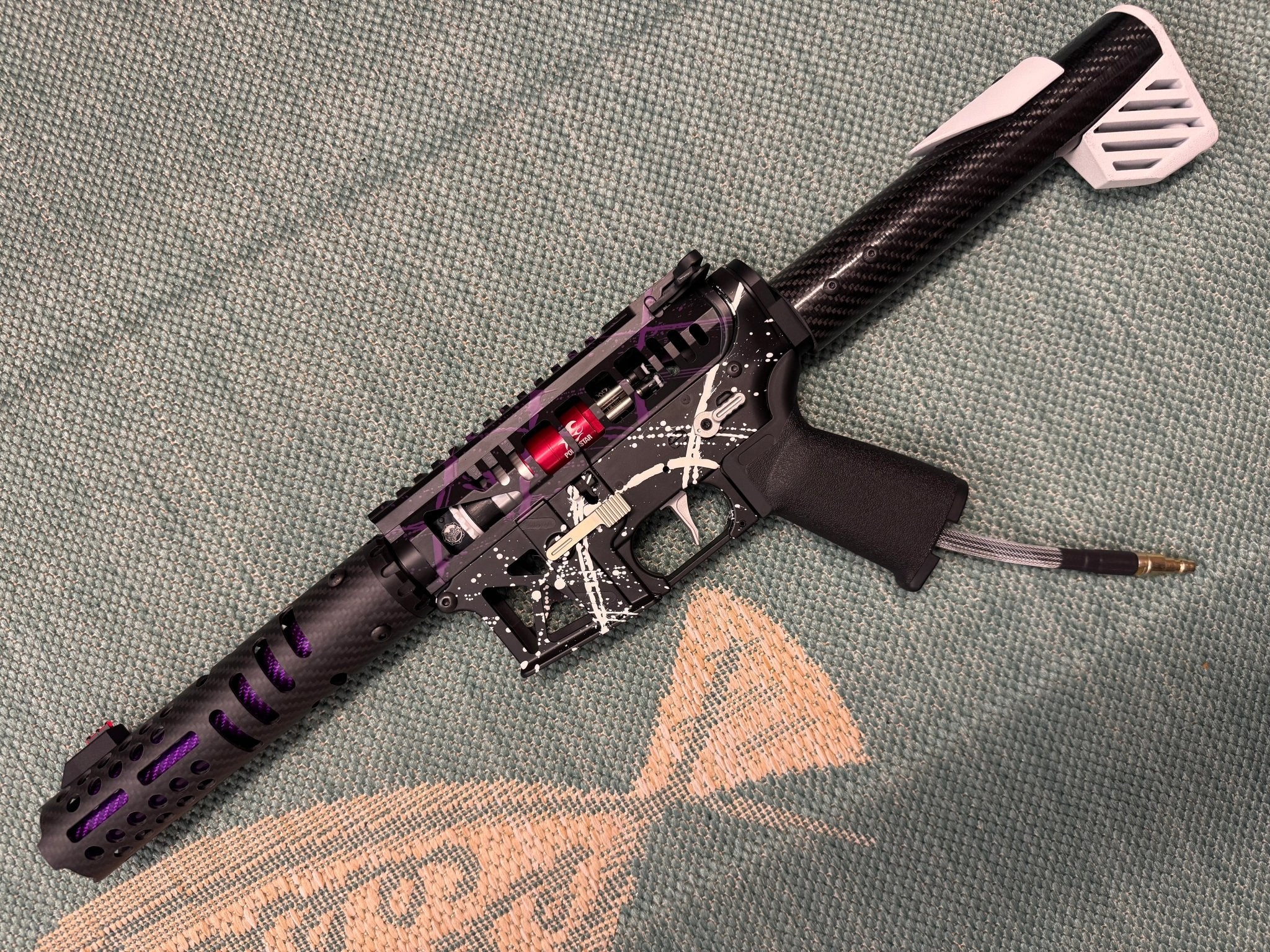 KA Tech MAC Airtac Polarstars F2 AR8 HPA M4 Carbon Type 1 Skeletonized Cerakote Splatter - KA Tech Airsoft - Polarstar F2