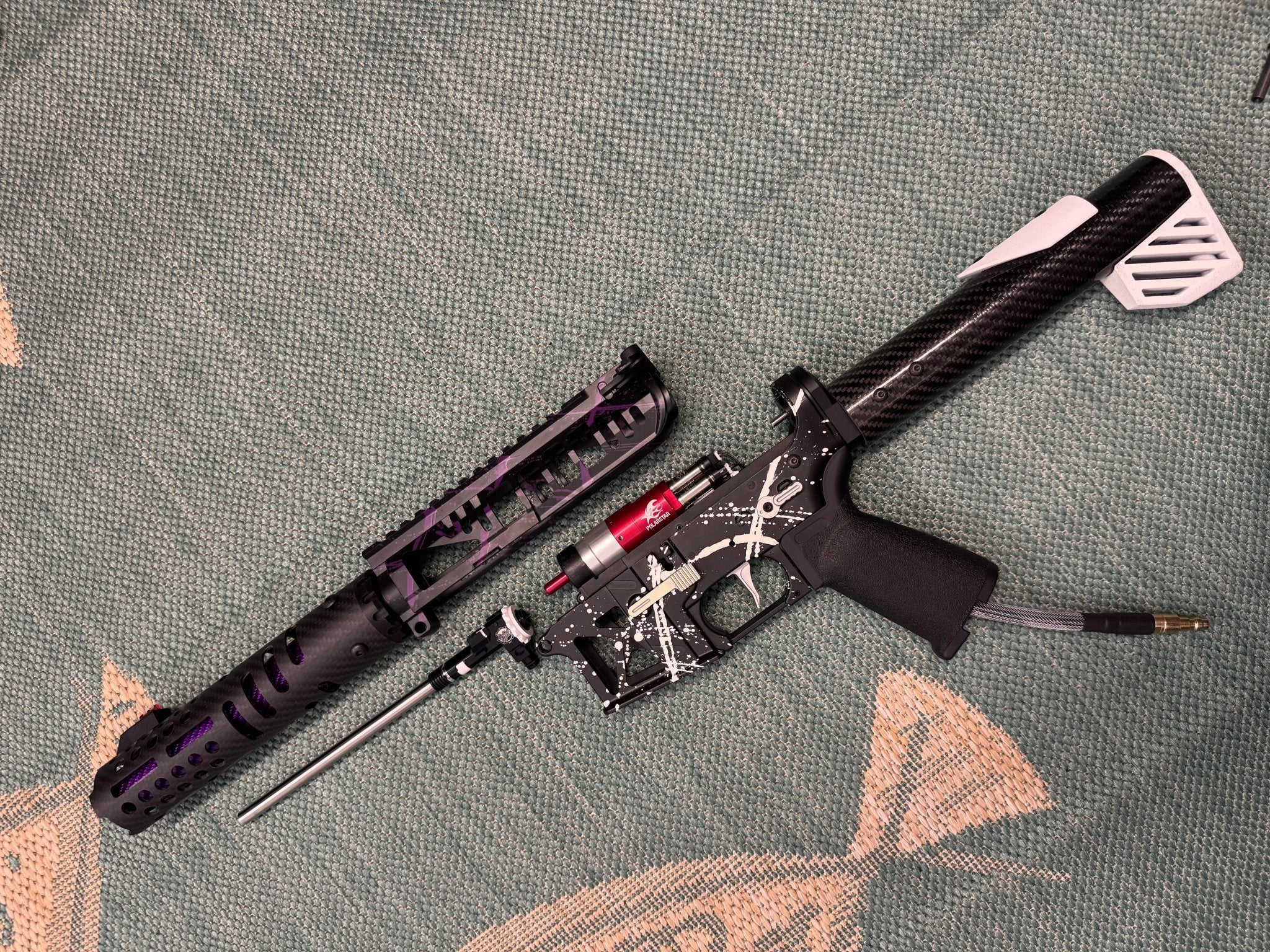 KA Tech MAC Airtac Polarstars F2 AR8 HPA M4 Carbon Type 1 Skeletonized Cerakote Splatter - KA Tech Airsoft - Polarstar F2