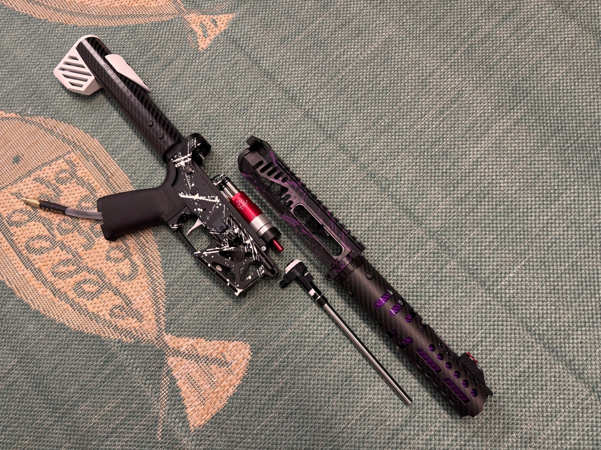 KA Tech MAC Airtac Polarstars F2 AR8 HPA M4 Carbon Type 1 Skeletonized Cerakote Splatter - KA Tech Airsoft - Polarstar F2
