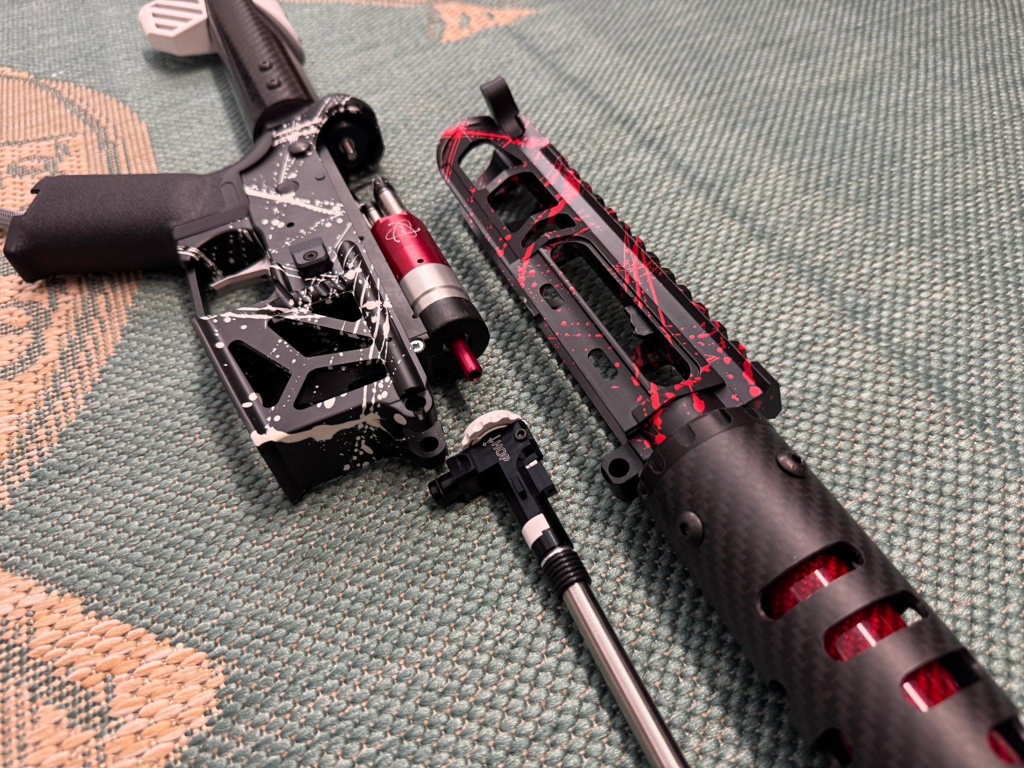 KA Tech MAC Airtac Polarstars F2 AR8 HPA M4 Carbon Type 1 Skeletonized Cerakote Splatter - KA Tech Airsoft - Polarstar F2