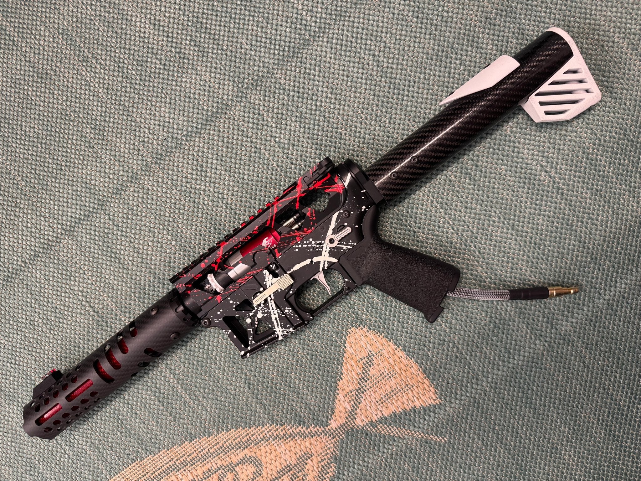 KA Tech MAC Airtac Polarstars F2 AR8 HPA M4 Carbon Type 1 Skeletonized Cerakote Splatter - KA Tech Airsoft - Polarstar F2