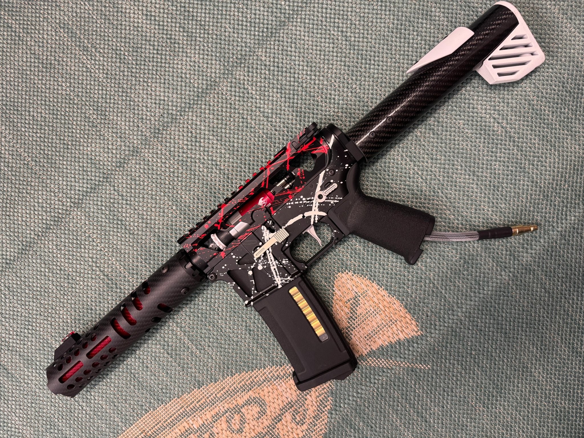 KA Tech MAC Airtac Polarstars F2 AR8 HPA M4 Carbon Type 1 Skeletonized Cerakote Splatter - KA Tech Airsoft - Polarstar F2