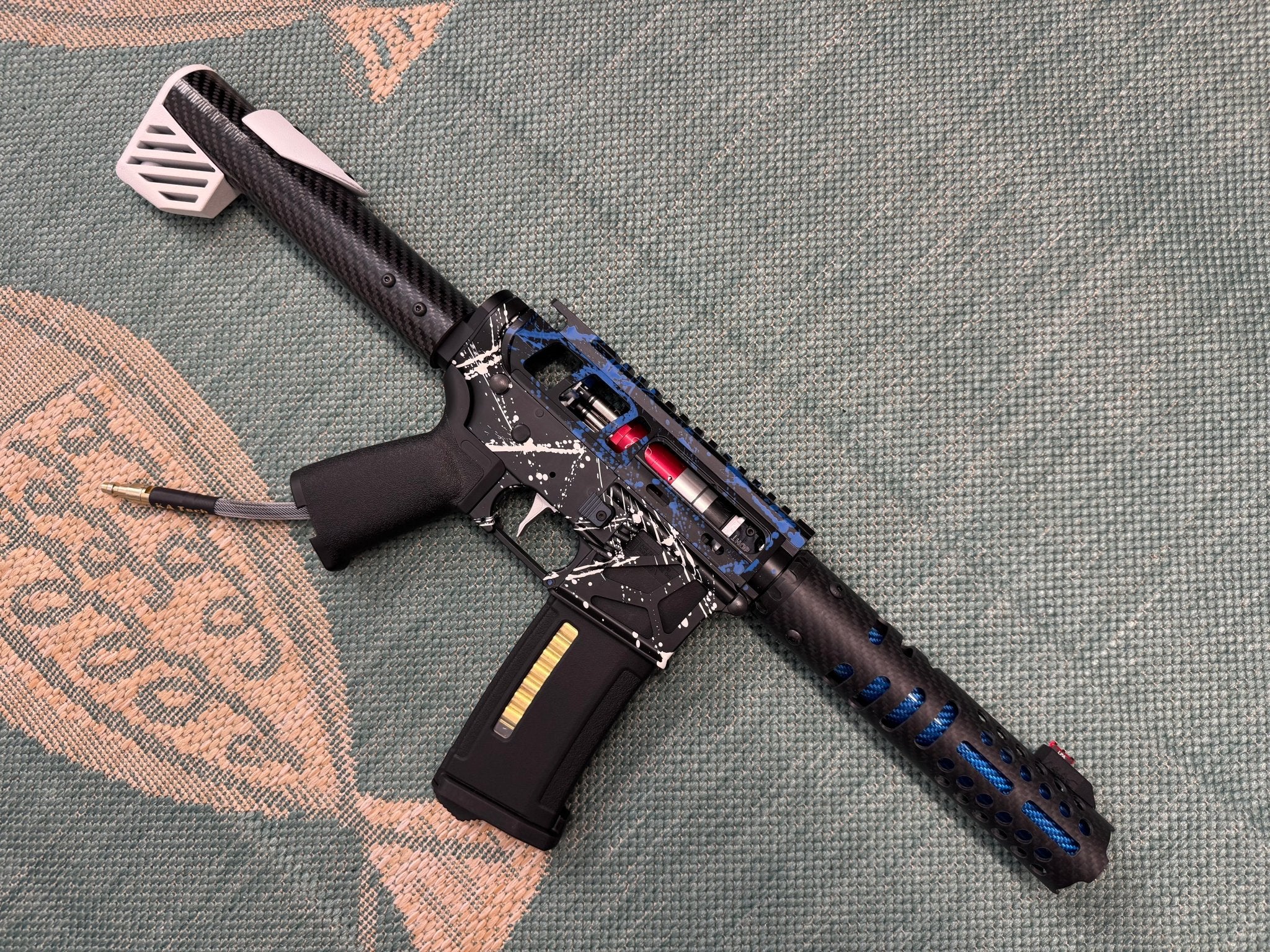 KA Tech MAC Airtac Polarstars F2 AR8 HPA M4 Carbon Type 1 Skeletonized Cerakote Splatter - KA Tech Airsoft - Polarstar F2