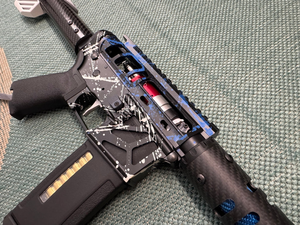 KA Tech MAC Airtac Polarstars F2 AR8 HPA M4 Carbon Type 1 Skeletonized Cerakote Splatter - KA Tech Airsoft - Polarstar F2