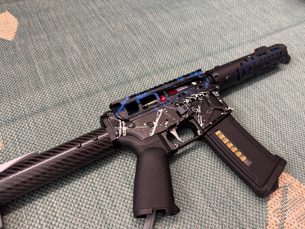 KA Tech MAC Airtac Polarstars F2 AR8 HPA M4 Carbon Type 1 Skeletonized Cerakote Splatter - KA Tech Airsoft - Polarstar F2