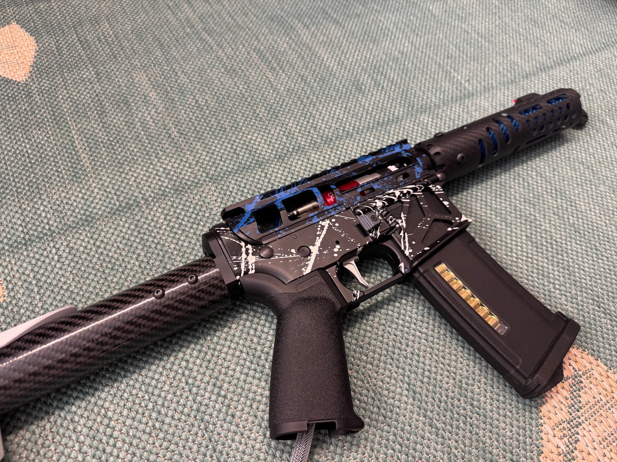 KA Tech MAC Airtac Polarstars F2 AR8 HPA M4 Carbon Type 1 Skeletonized Cerakote Splatter - KA Tech Airsoft - Polarstar F2
